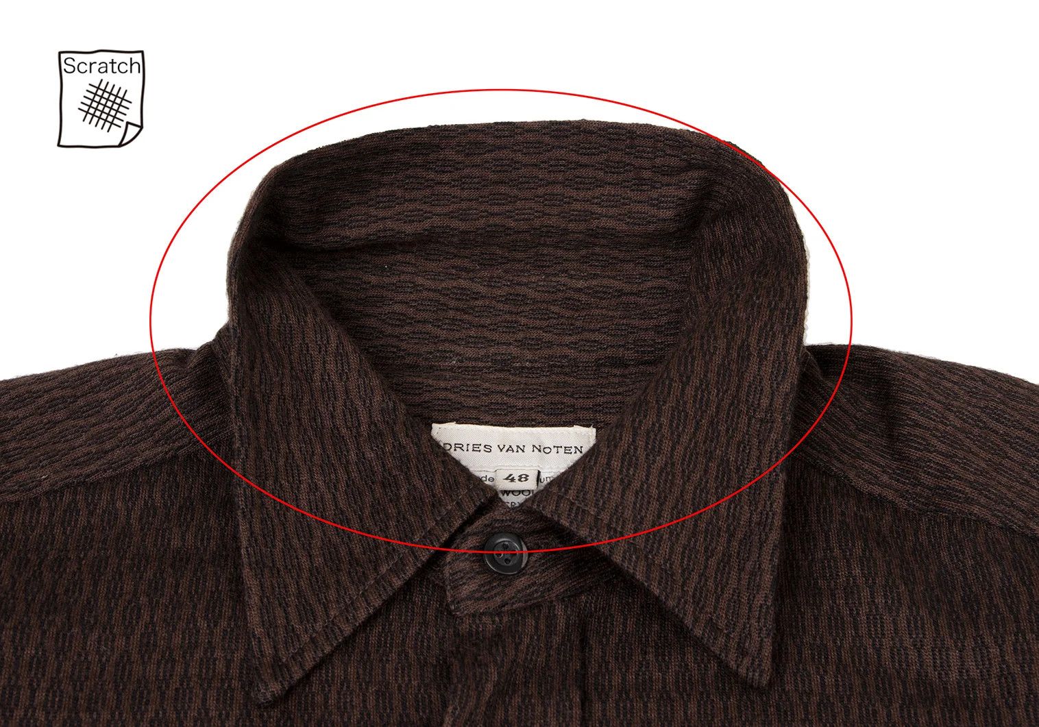 Dries Van Noten Wool Acrylic Cable Pattern Shirt in Brown, Size 48 Size US M / EU 48-50 / 2 - 6 Thumbnail