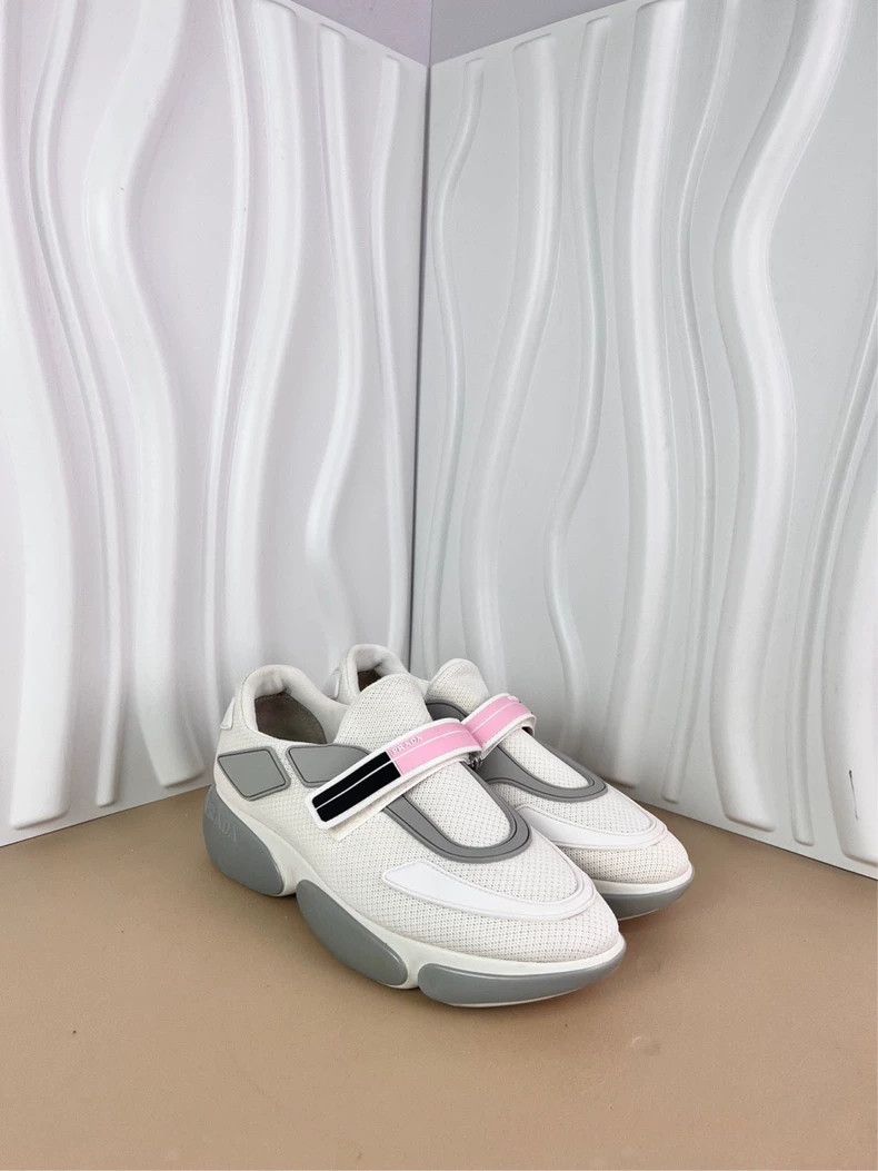Prada Prada Size 35 White mesh Velcro small white shoes Sneakers Size US 4 / IT 34 - 2 Thumbnail