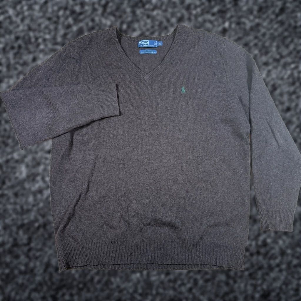 Ralph Lauren VINTAGE Ralph Lauren Sweater Mens XL Lambswool Brown V Neck Crew Neck Pullover Knit Italy 90s Mens Size US XL / EU 56 / 4 - 1 Thumbnail