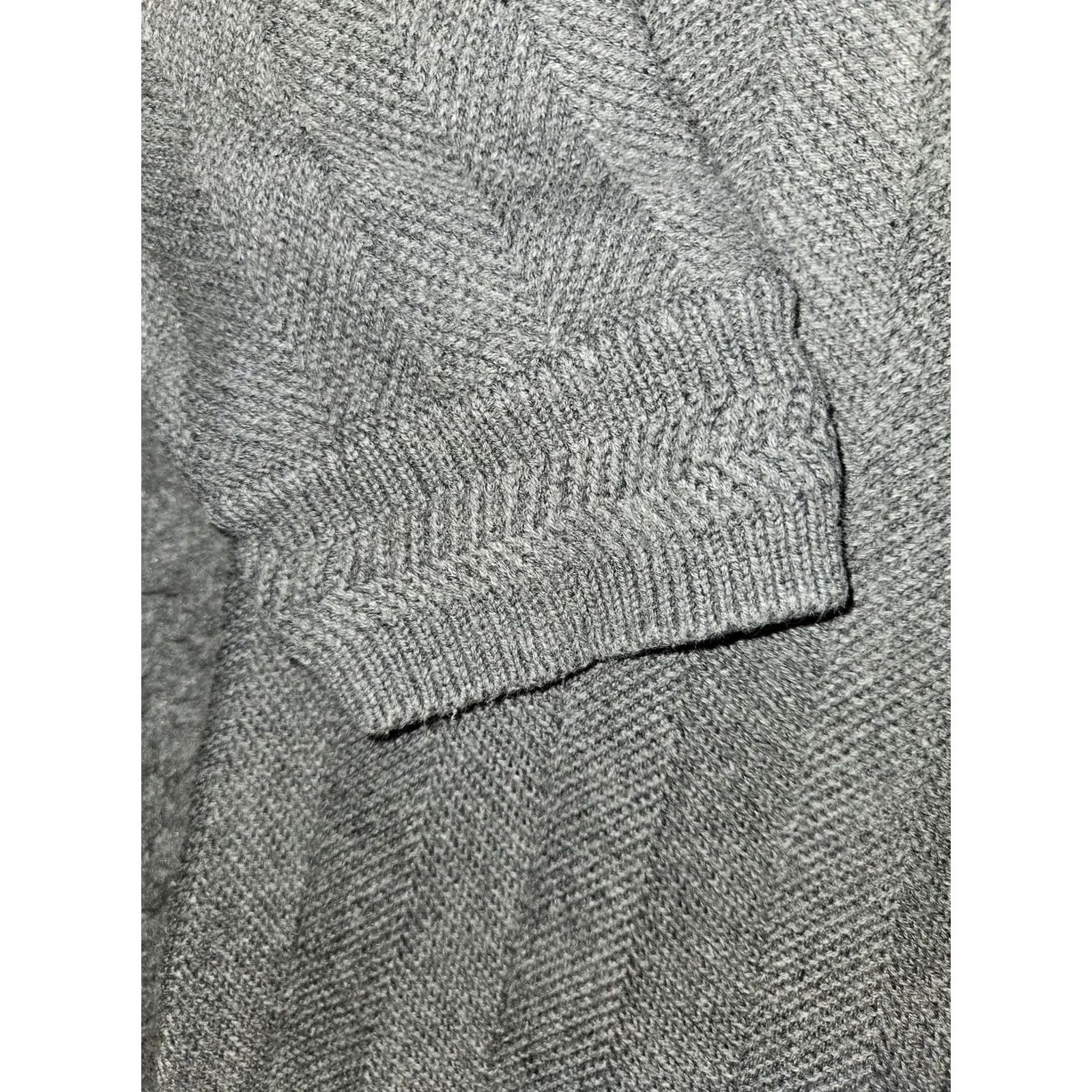 Chaps Chaps Mens Large Gray Cotton Herringbone Crewneck Knit Pullover Sweatshirt Sweater Knit Casual Pullover Size US L / EU 52-54 / 3 - 5 Thumbnail