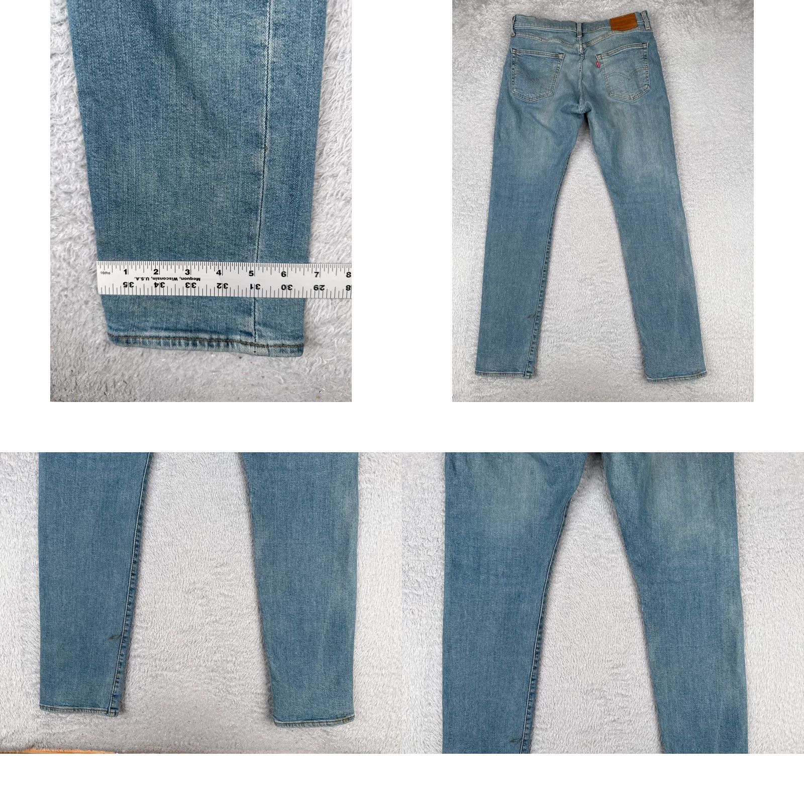 Levi's Levis 512 Jeans Adult 34 Blue Denim Cotton 5-Pocket Regular Stretch Distressed Premium 32x31 Size US 34 / EU 50 - 10 Thumbnail