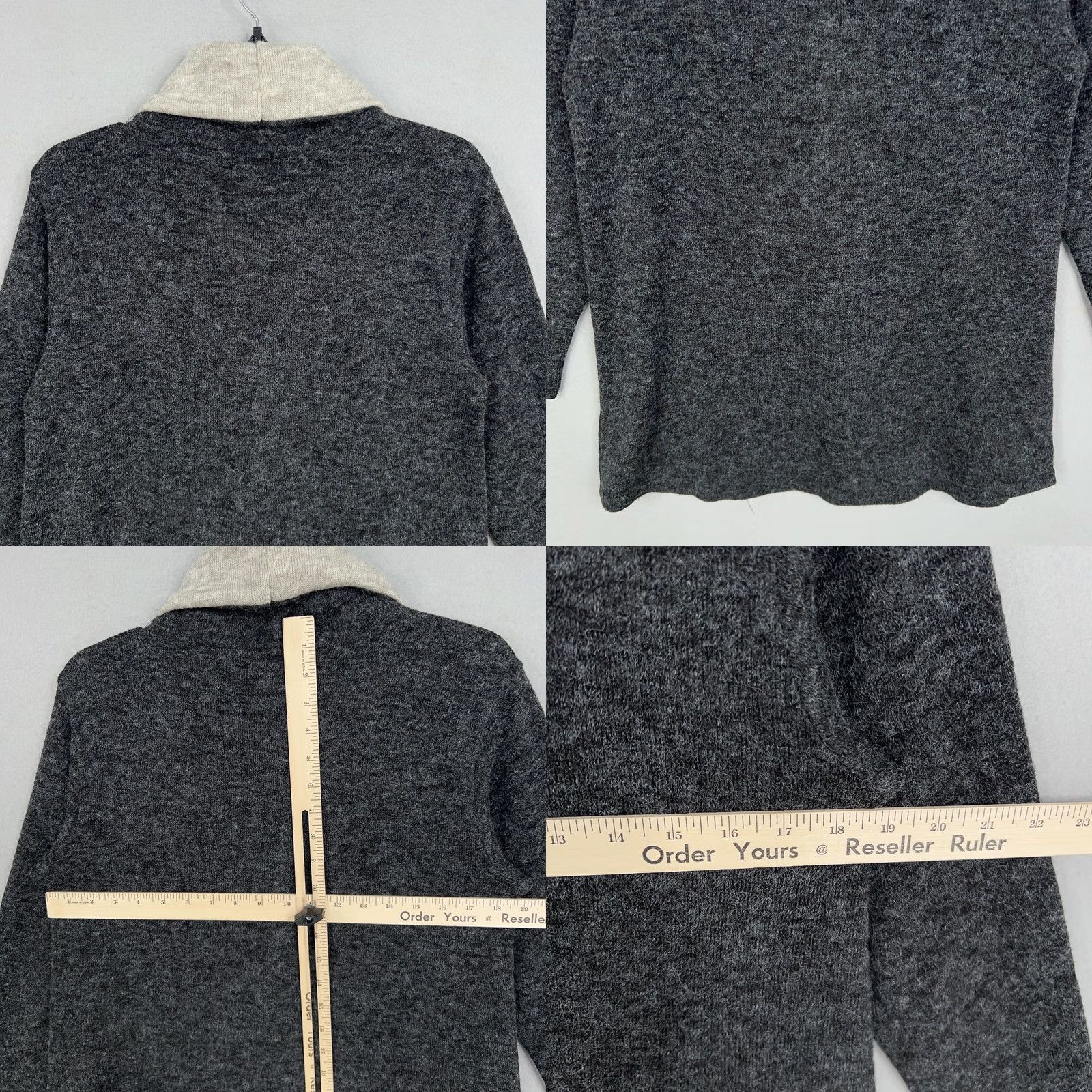 Yeti Yak & Yeti Sweater Womens Medium Gray Cowl Neck Front Slit Minimal Eclectic Pullover Knit Bohemian 70% Acrylic 30% Polyester Casual Womens Size M / US 6-8 / IT 42-44 - 8 Thumbnail