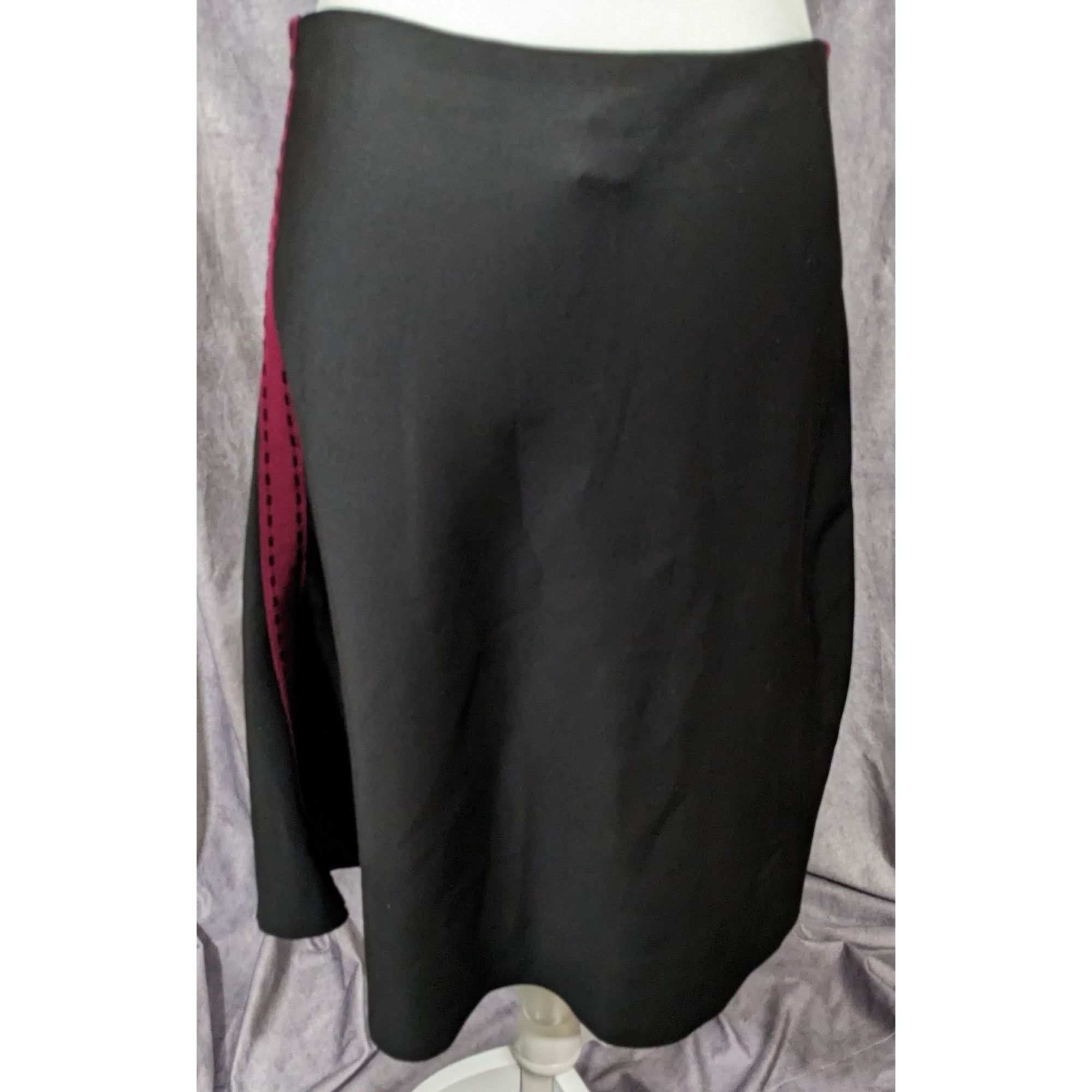 Other Gothic Burgundy Accent Stripe Midi Skirt by Pianura Studio R Size 30" / US 8 / IT 44 - 9 Thumbnail