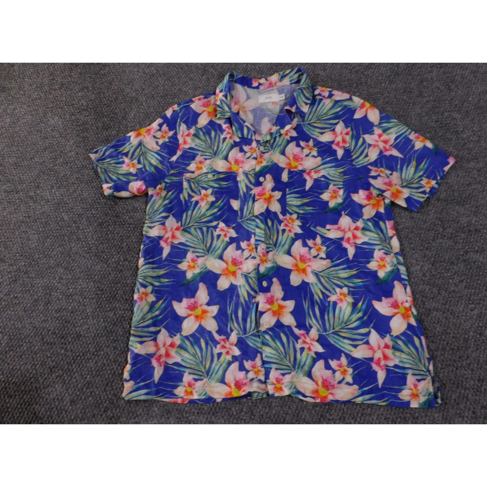 Onia Onia Shirt Mens M Blue Linen Hawaiian Aloha Floral Button Up Resort Camp Size US M / EU 48-50 / 2 - 2 Thumbnail