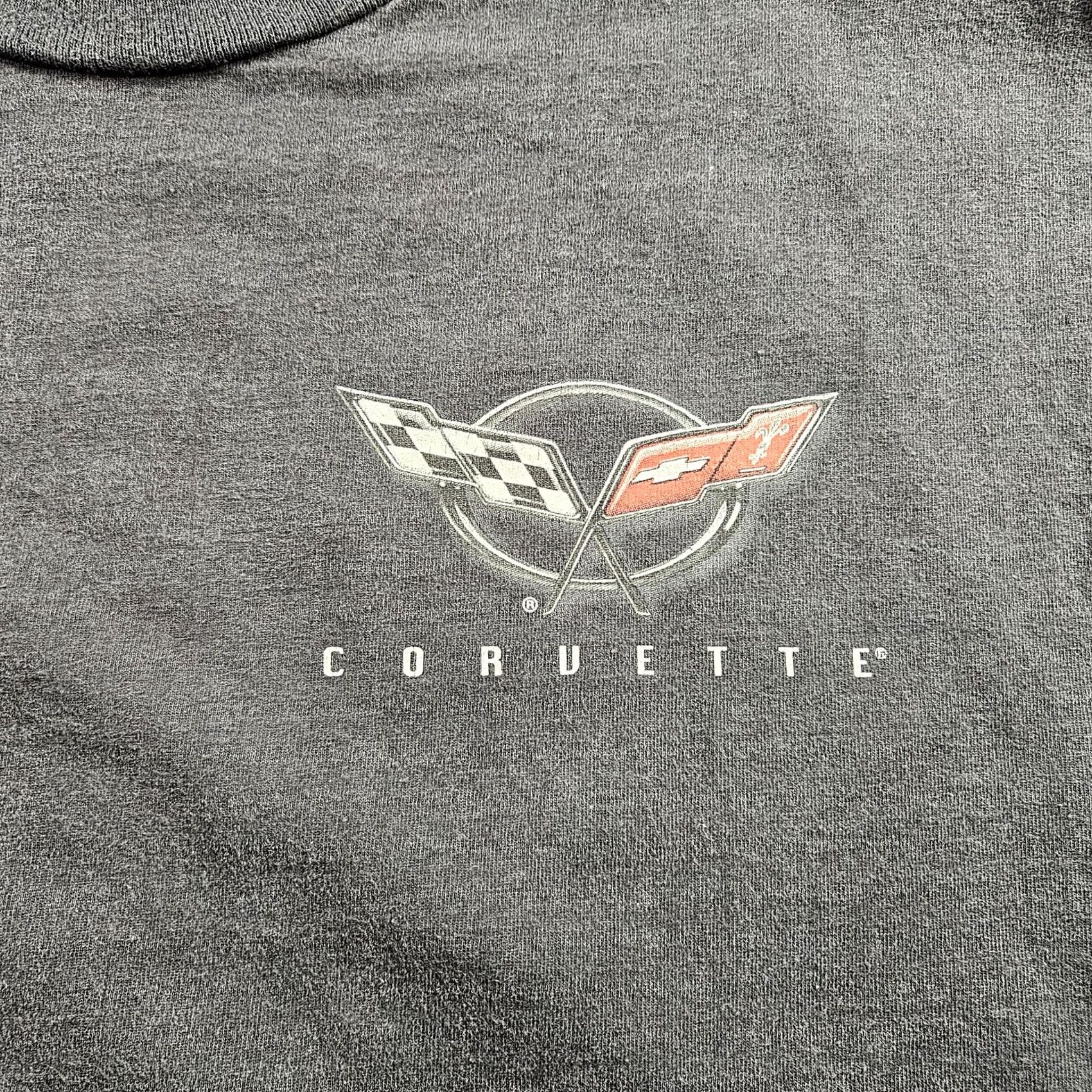 Delta VINTAGE Corvette Shirt Delta Mens Large Black Crew Neck Short Sleeve Graphic Print USA Flag Cars 90s Boys/Girls? Size US L / EU 52-54 / 3 - 2 Thumbnail
