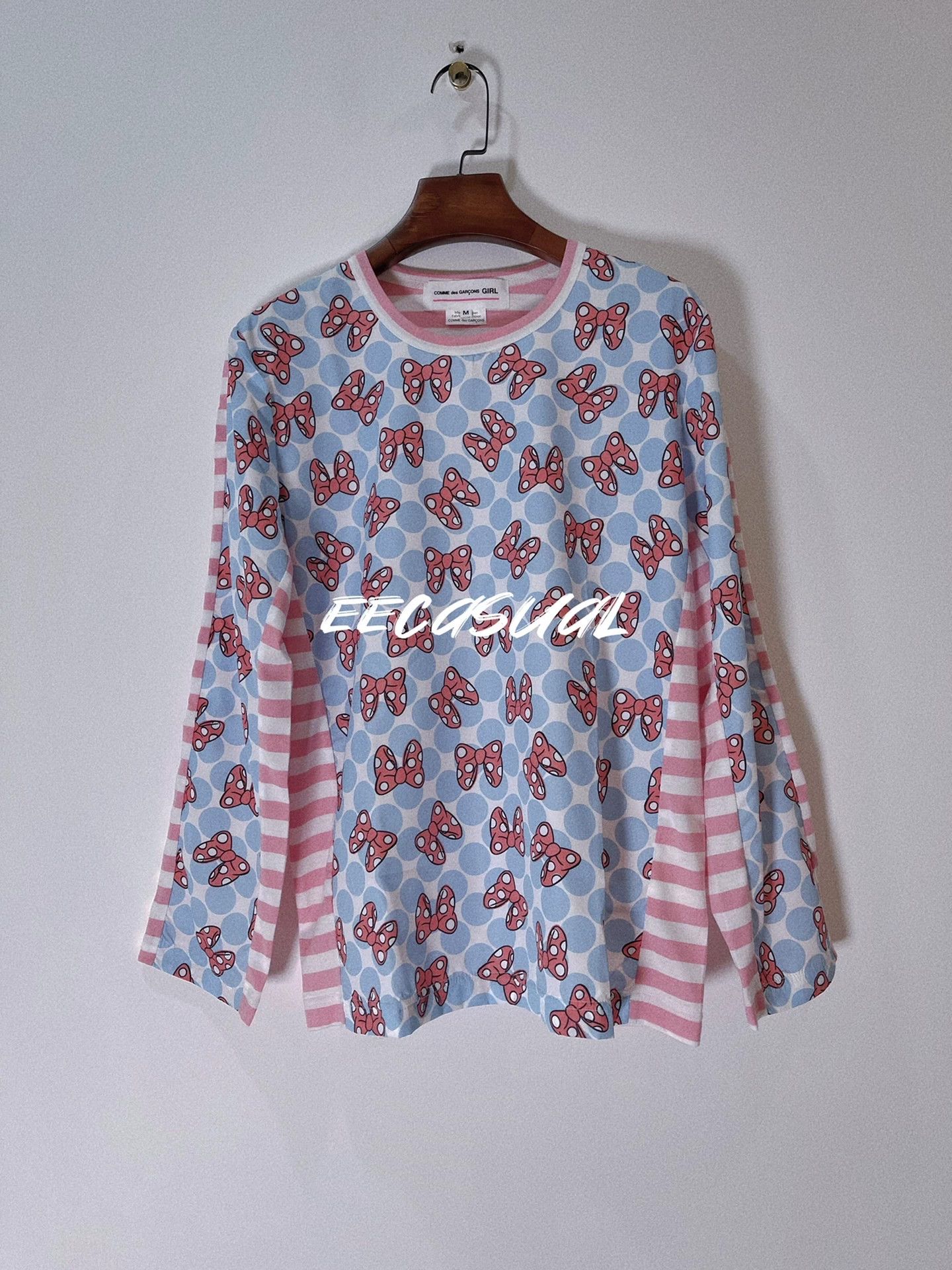 Comme des Garcons CDG Girl Pink Minnie Bow Long Sleeve Tee Size S / US 4 / IT 40 - 1 Thumbnail