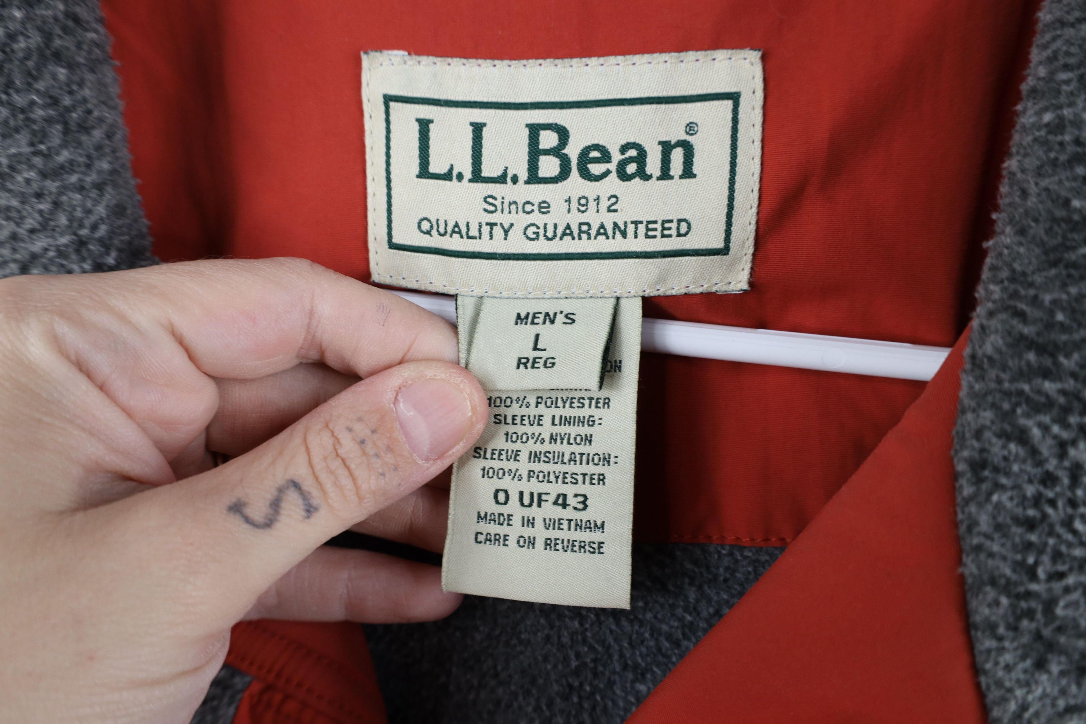 L.L. Bean Vintage LL Bean Fleece Lined Full Zip Bomber Jacket Orange Size US L / EU 52-54 / 3 - 9 Thumbnail