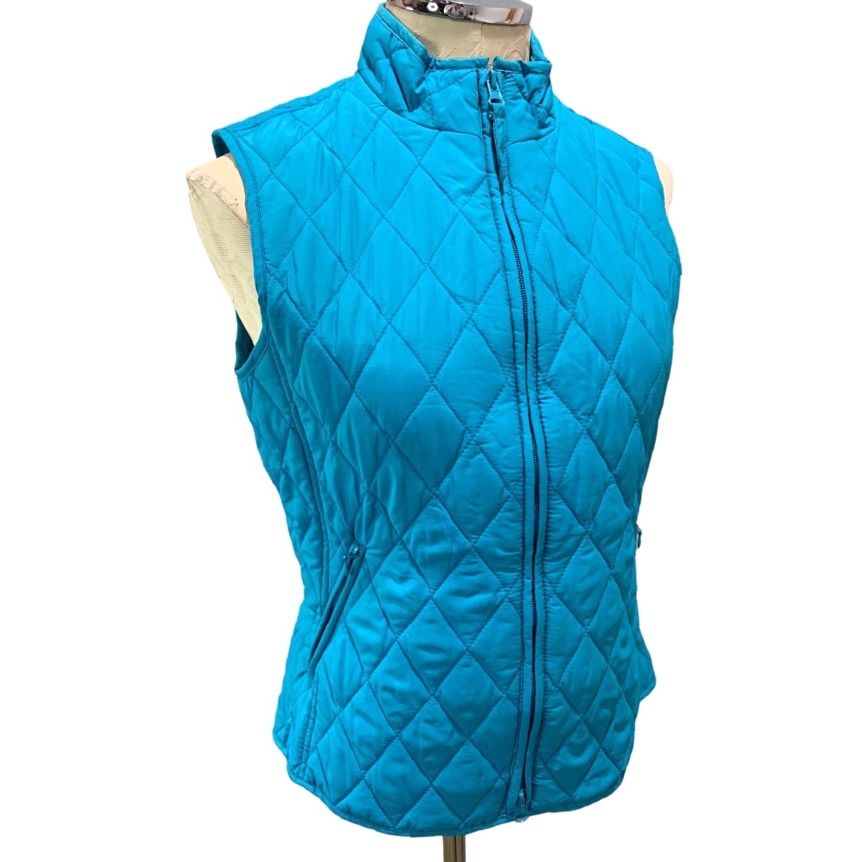 Altea VINTAGE Relativity Women's Teal Full Zip Quilted Vest Shirt? Size M / US 6-8 / IT 42-44 - 6 Thumbnail