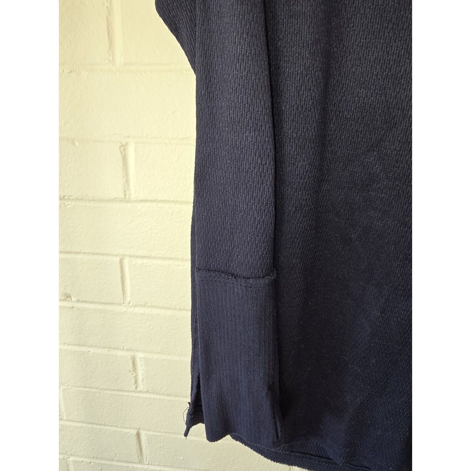 Free People We the Free Long Sleeve Waffle Knit Top Black Size Medium Size M / US 6-8 / IT 42-44 - 3 Thumbnail