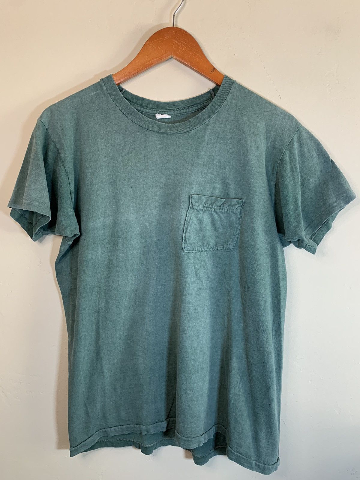 Vintage *RARE* Vintage 1960s Selvedge Pocket Single Stitch T-Shirt Size US M / EU 48-50 / 2 - 1 Thumbnail