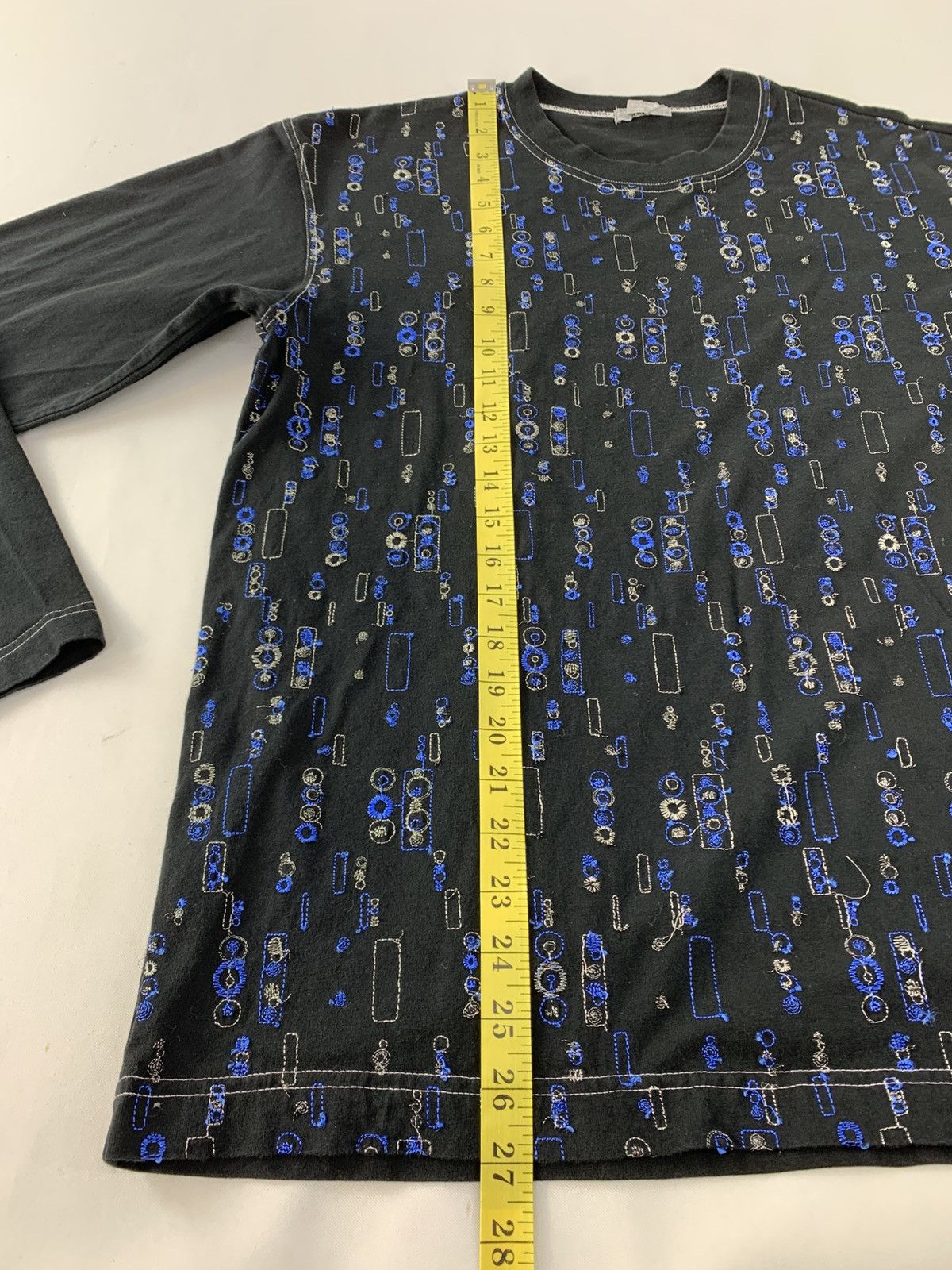 Comme des Garcons Homme Comme Des Garcon Homme Embroidery Geometric Longsleeve Tee Size US L / EU 52-54 / 3 - 9 Thumbnail