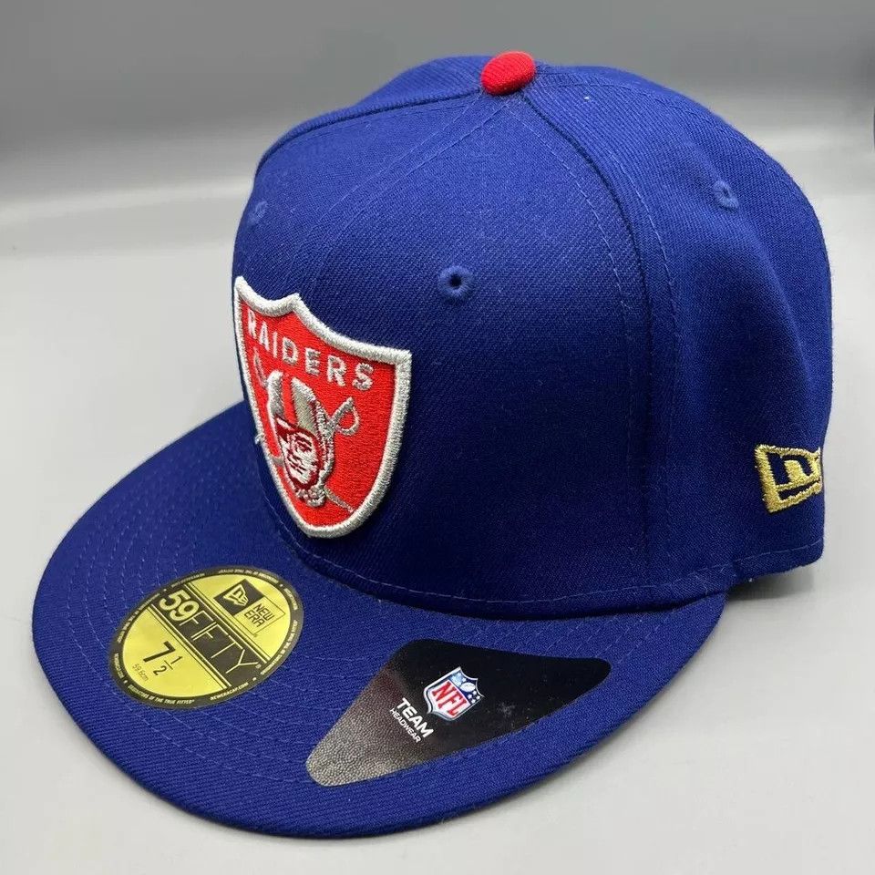 New Era Las Vegas Raiders Hat Men 7 1/2 59Fifty New Era NFL Fitted Size ONE SIZE - 3 Thumbnail