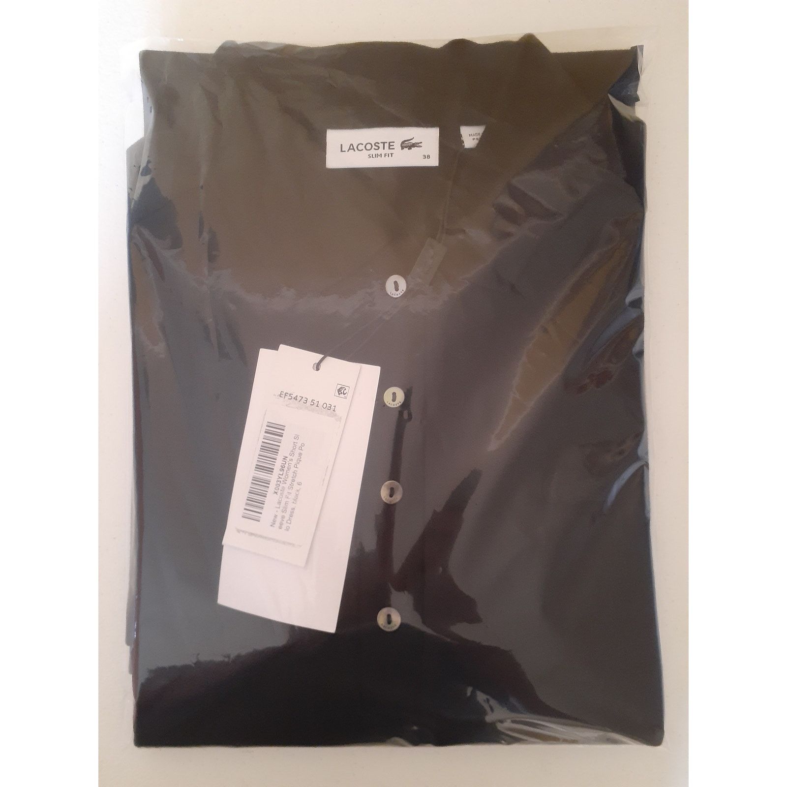 Lacoste Lacoste Women's Slim Fit Stretch Pique Polo Dress black 6 Size M / US 6-8 / IT 42-44 - 3 Thumbnail