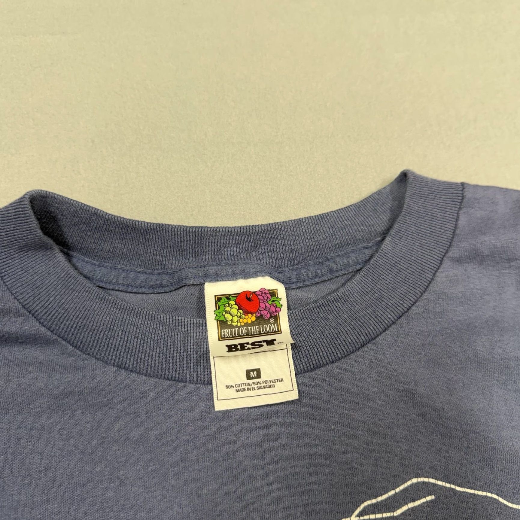 Fruit Of The Loom VINTAGE Fruit Of The Loom Shirt Mens Medium Blue Left Handed Brain Funny 90s Size US M / EU 48-50 / 2 - 5 Thumbnail