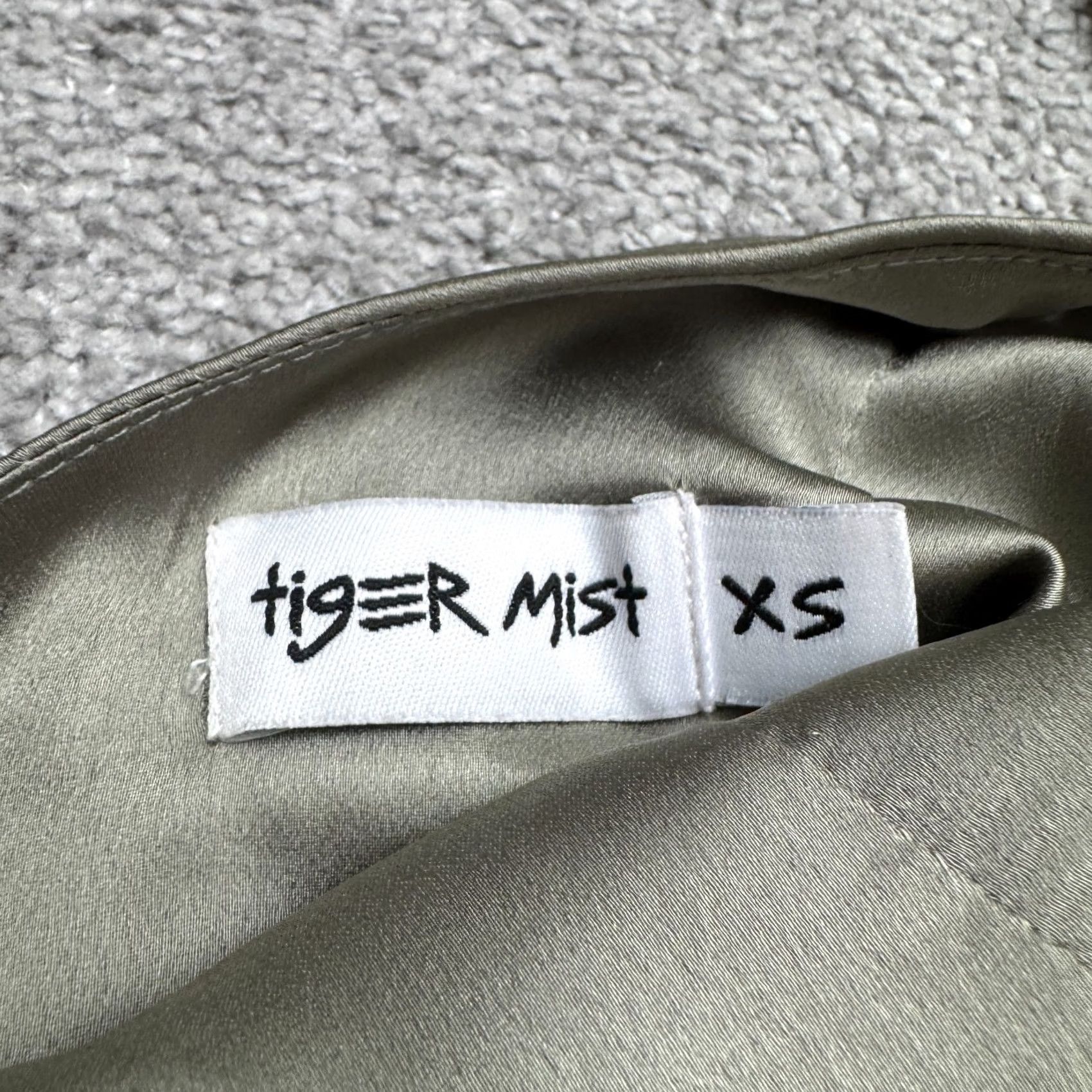 Vintage Tiger Mist Satin Lace Up Wide Leg Jumpsuit Womens XS Sage Green Party Size 26" / US 2 / IT 38 - 5 Thumbnail