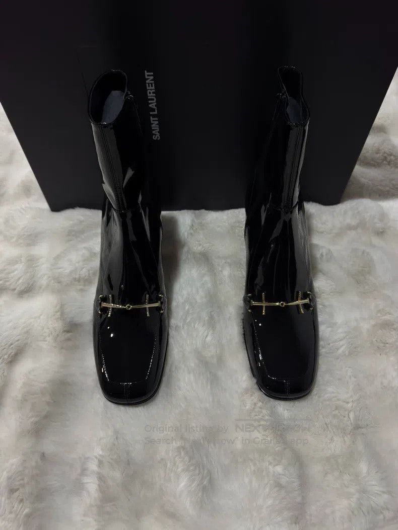 Saint Laurent Paris Saint Laurent Paris Black Gold Men's Boots Leather Boots Size US 11 / EU 44 - 7 Thumbnail