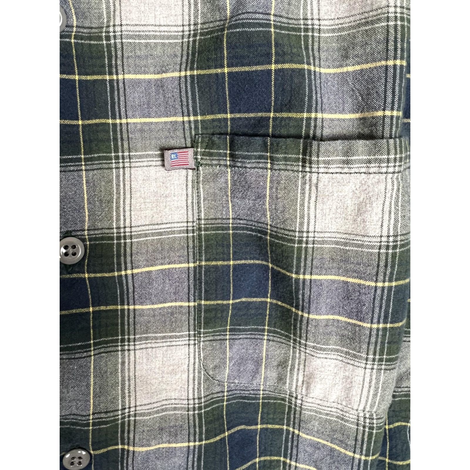 Polo Ralph Lauren VINTAGE Polo Jeans Co Ralph Lauren Shirt Mens Large Green Plaid Flannel Button Up Y2K Size US L / EU 52-54 / 3 - 2 Thumbnail