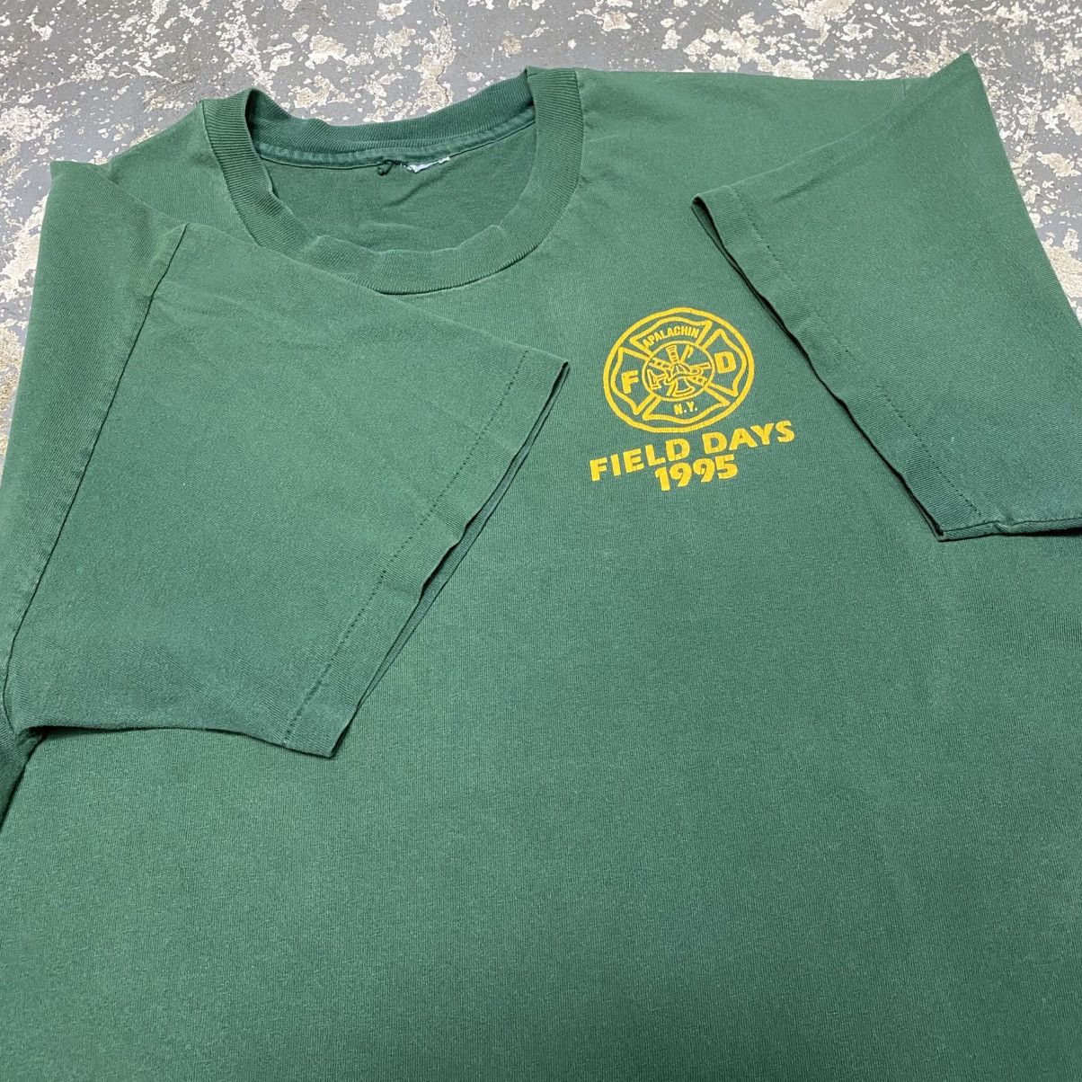 Vintage Vintage Green Faded Field Days Apalachin NY USA 1995 Tshirt Size US L / EU 52-54 / 3 - 3 Thumbnail