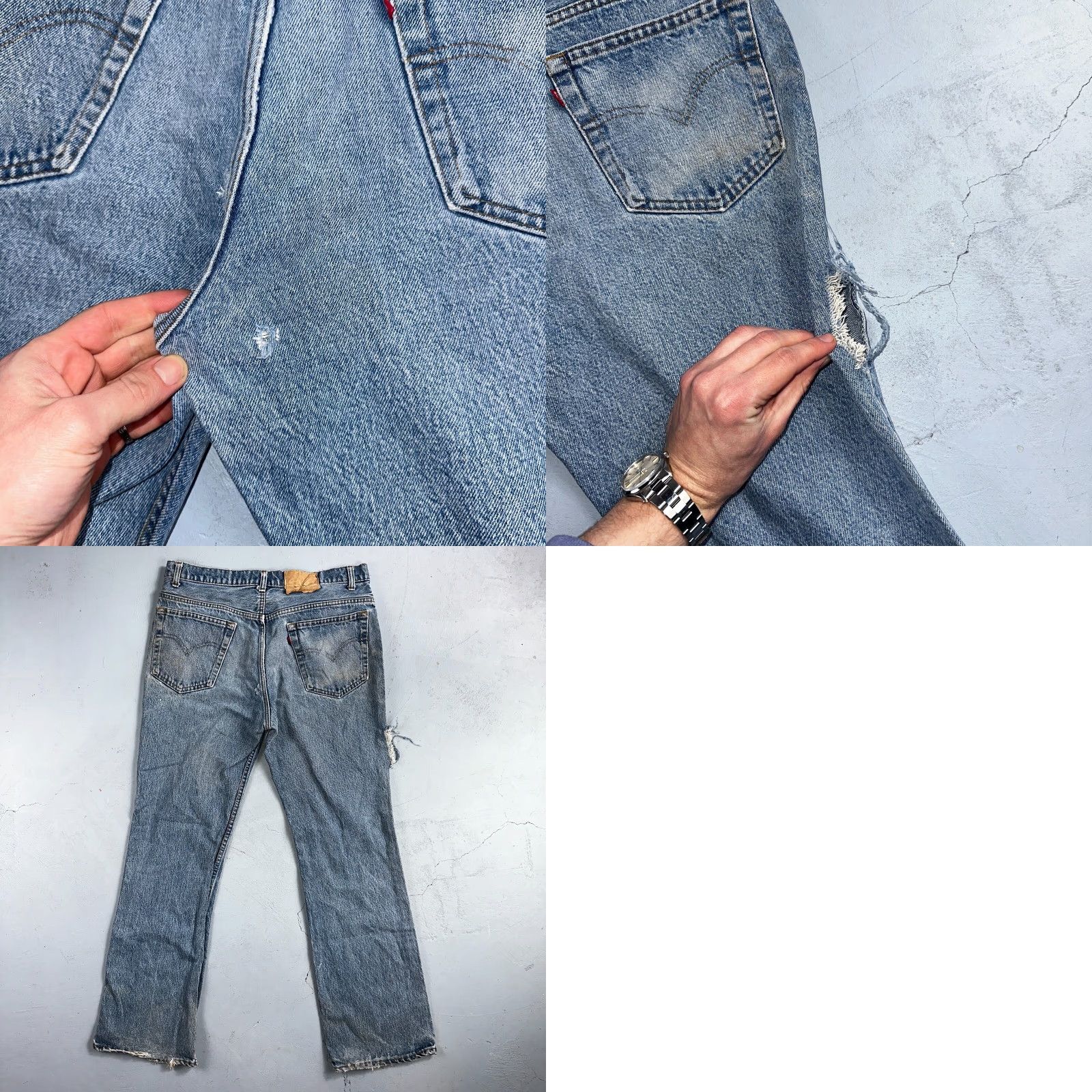 Levi's VINTAGE Levis 517 80s USA Red Tab Bootcut Flare Blue Denim Jeans Act 34x30 Mens Size US 34 / EU 50 - 11 Thumbnail