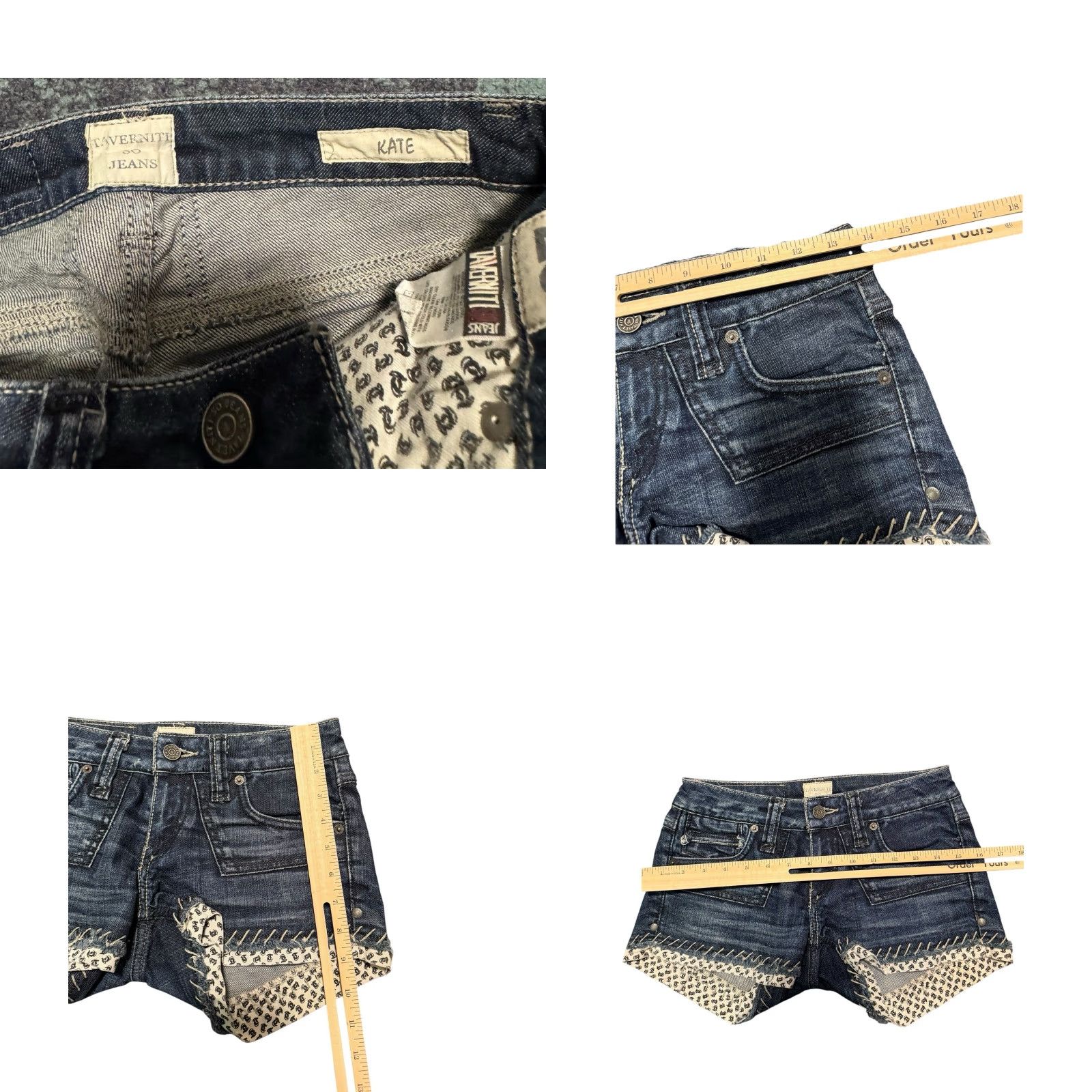 Vintage VINTAGE Taverniti So Kate Shorts Denim Embroidered Pocket Size 25 Women Slim Blue Size 42" / US 20 - 8 Thumbnail
