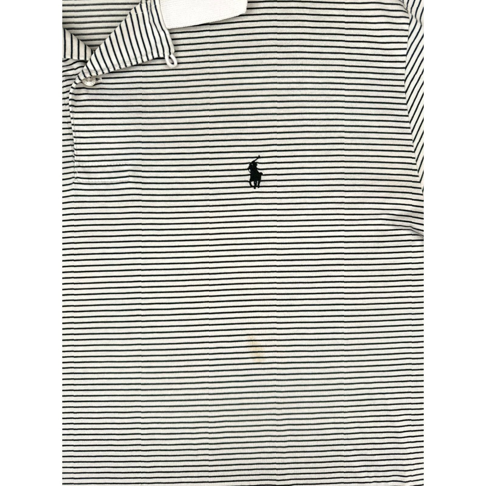 Ralph Lauren VINTAGE Ralph Lauren Polo Shirt Men Large White Stripe 100% Cotton Slim Fit Mens Large White Stripe Polo Shirt 100% Cotton Ralph Lauren 70s 80s Golf Size US L / EU 52-54 / 3 - 6 Thumbnail