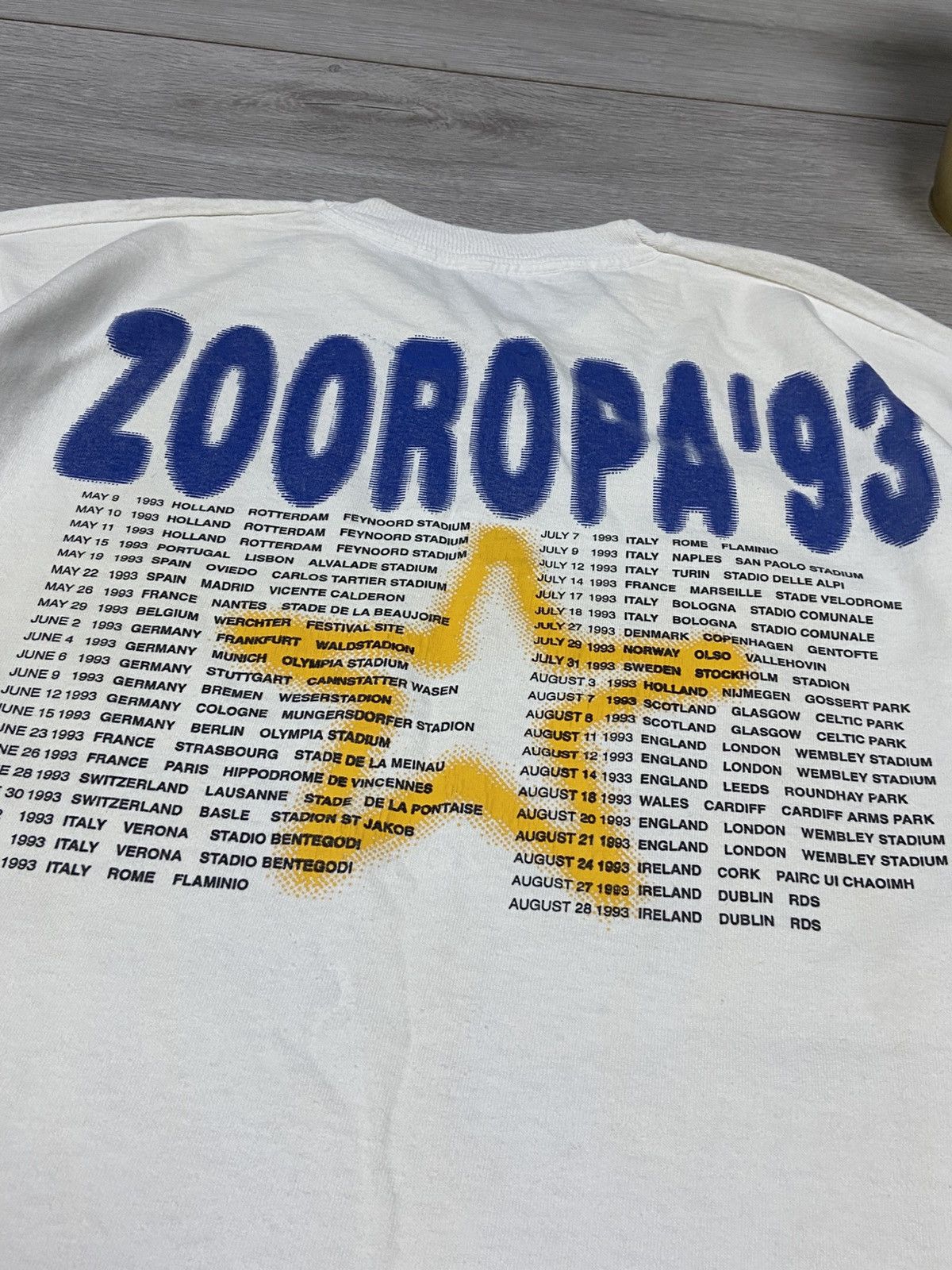 Band Tees Vintage 1993 U2 Zooropa Tee Shirt Size US XL / EU 56 / 4 - 5 Thumbnail