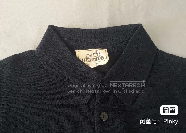 Hermes Hermes Men's short-sleeved polo shirt, dark blue Size US L / EU 52-54 / 3 - 2 Thumbnail