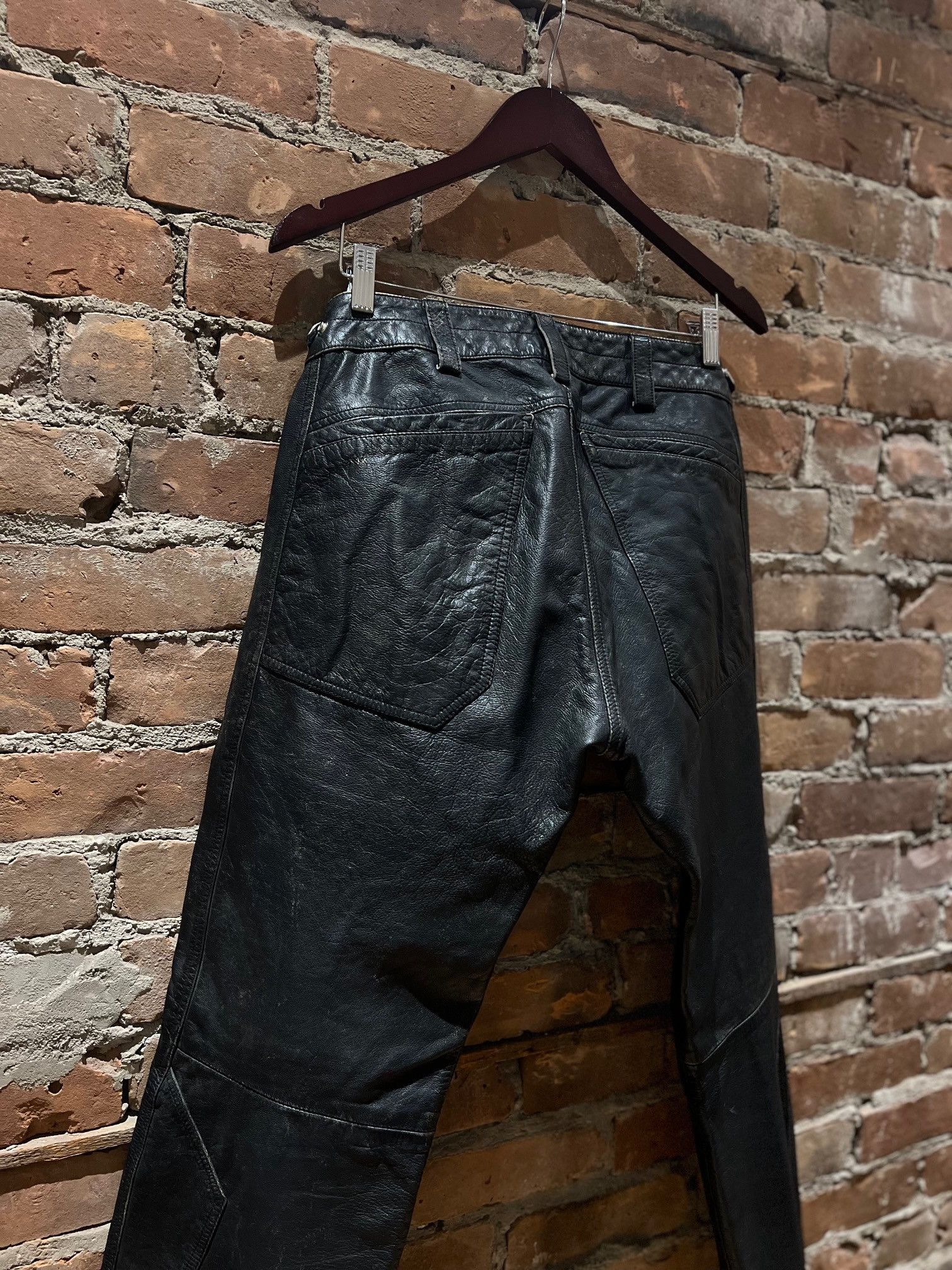 Diesel Diesel “Industry Division” Black Washed Leather Pants Size US 32 / EU 48 - 4 Thumbnail