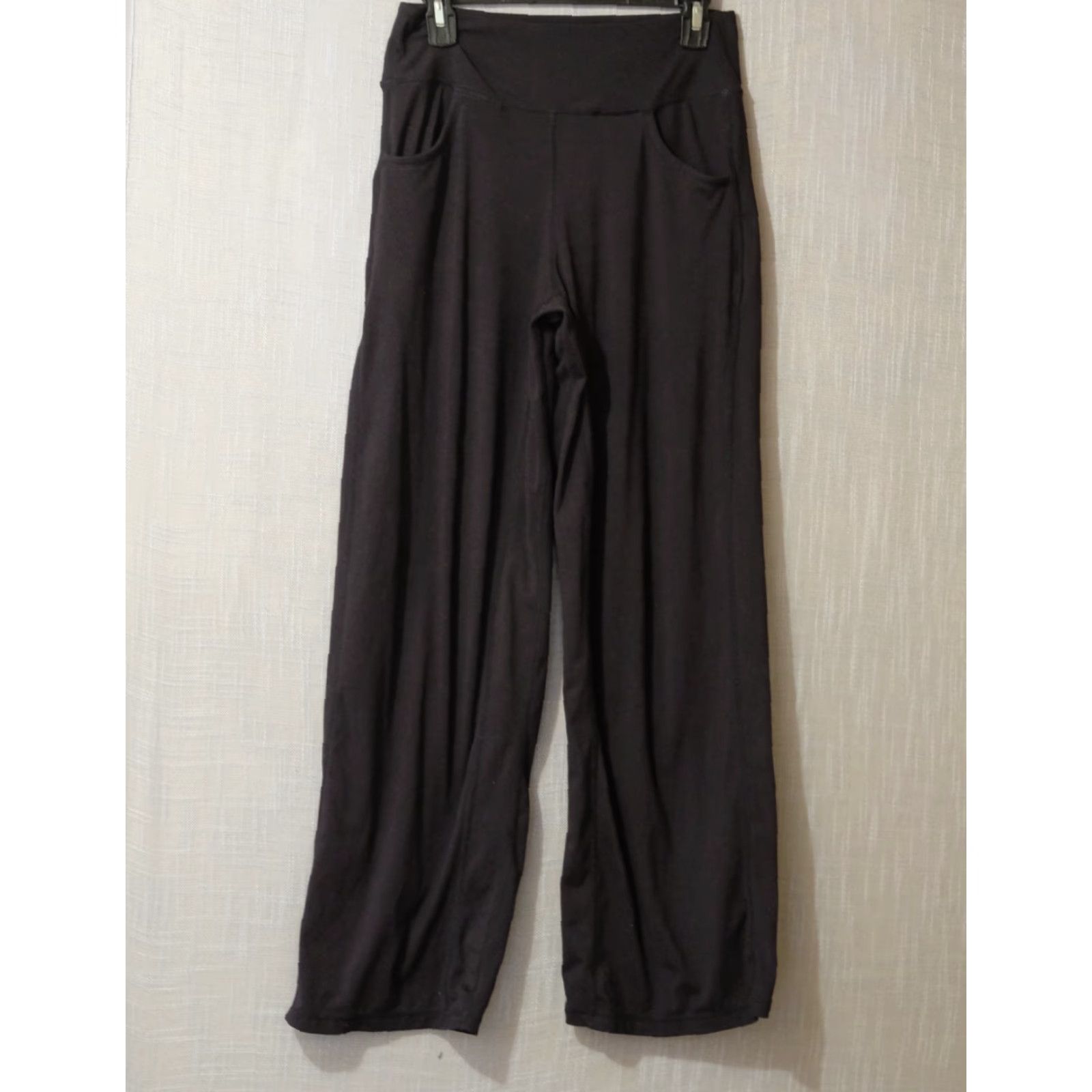 Vintage Promover Yoga Pants Black Wide Leg Womens M #A16-24 Shirt? Size 32" / US 10 / IT 46 - 2 Thumbnail
