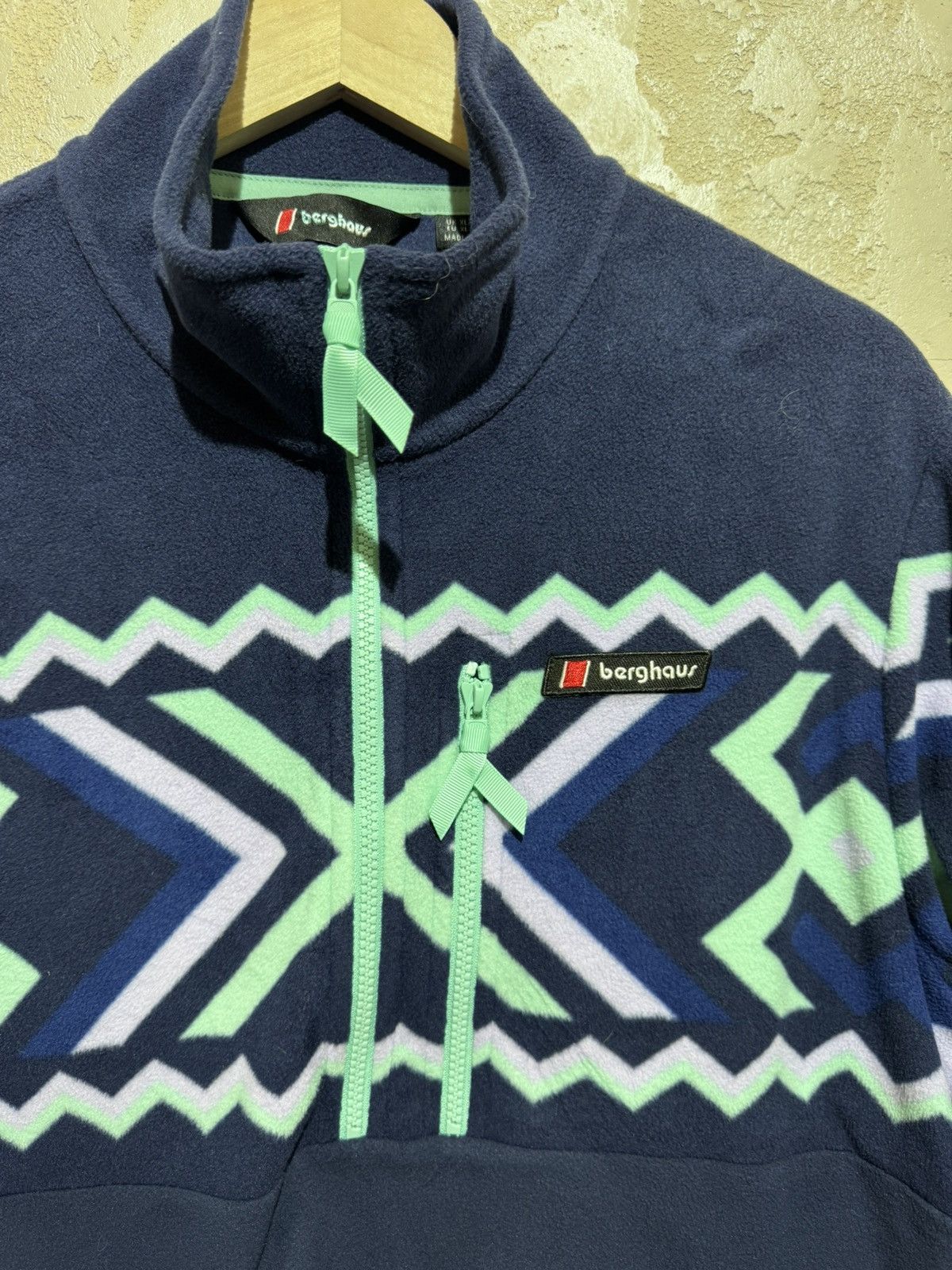 Berghaus × Vintage Berghaus Unisex Prims Printed Trango Half Zip Fleece Size US XL / EU 56 / 4 - 6 Thumbnail