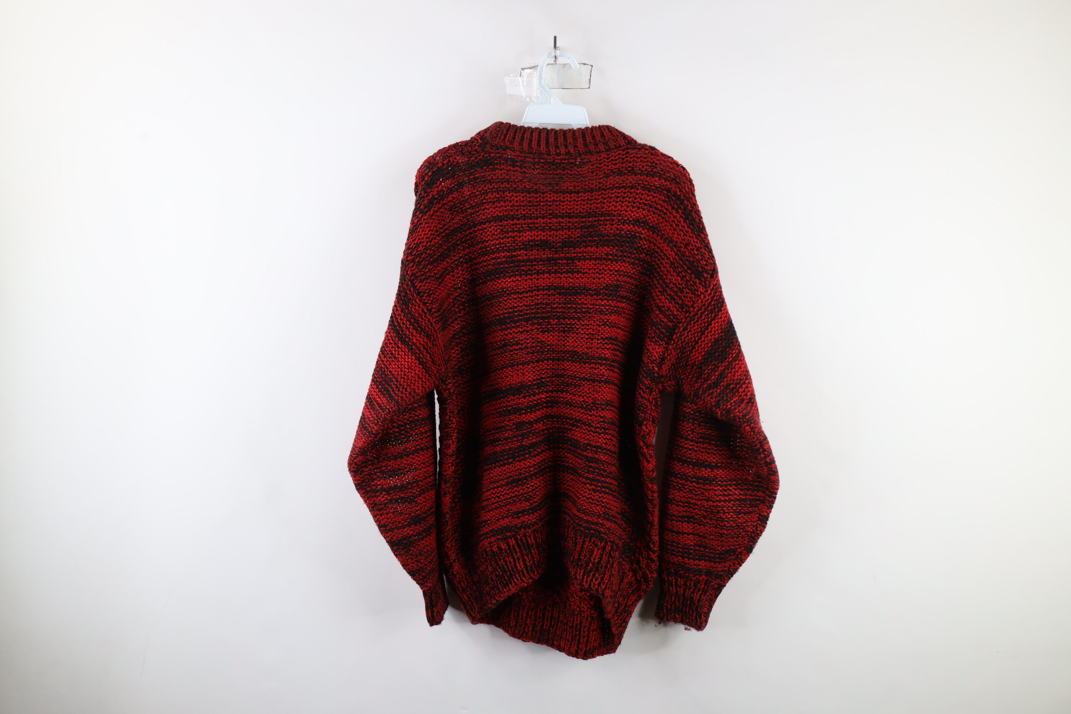 Vintage Vintage 90s Streetwear Leather Trim Crochet Knit Sweater Size US M / EU 48-50 / 2 - 10 Thumbnail