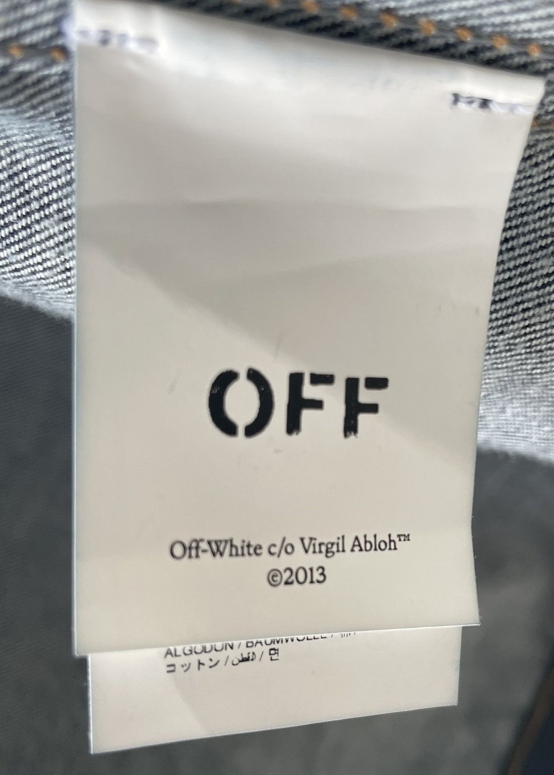 Off-White Off-White 9OSLOGO SKATE ZIP DEN JKT RAW Size US L / EU 52-54 / 3 - 11 Thumbnail
