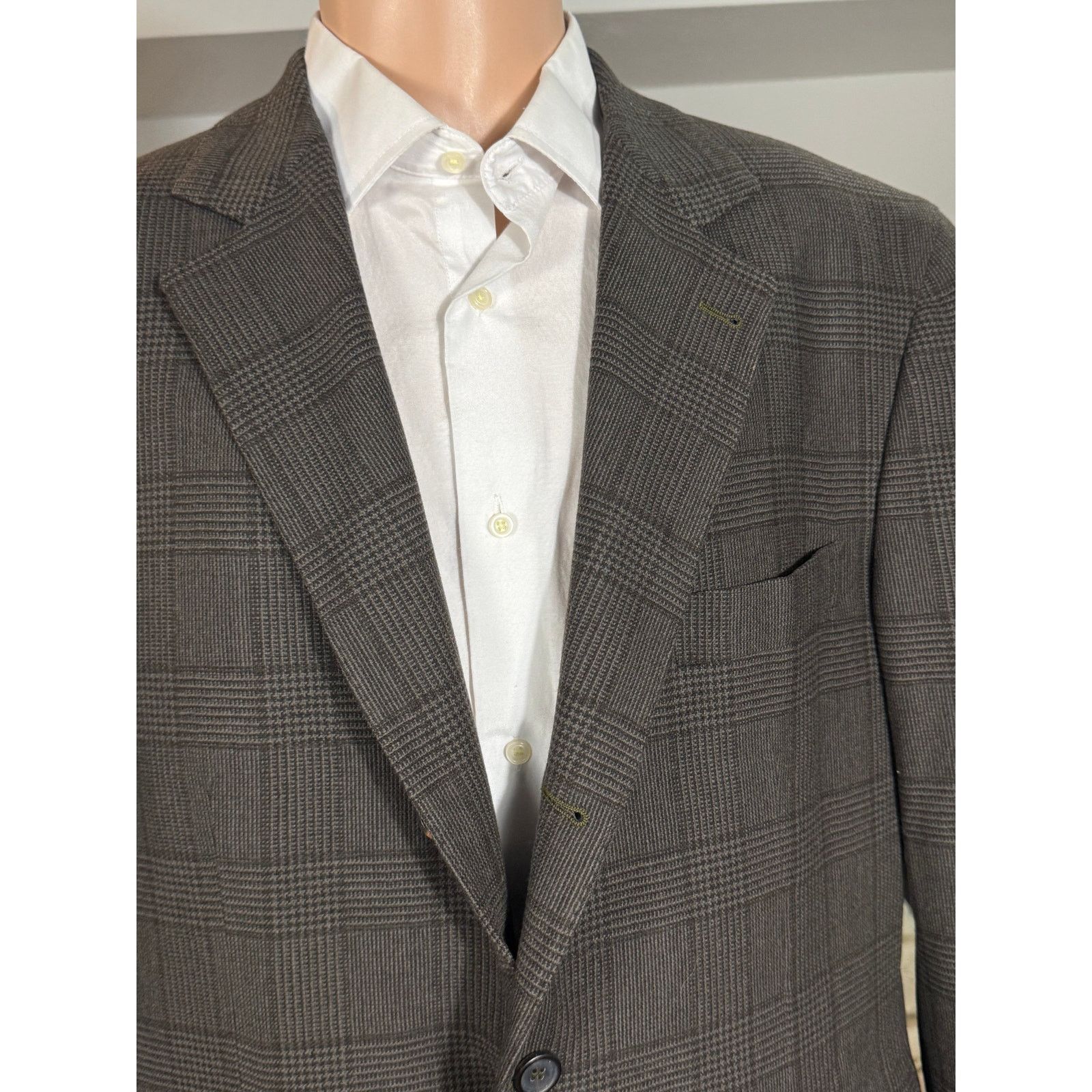 Brunello Cucinelli Brunello Cucinelli Houndstooth Deconstructed Blazer 56 46R Size 46R - 10 Thumbnail