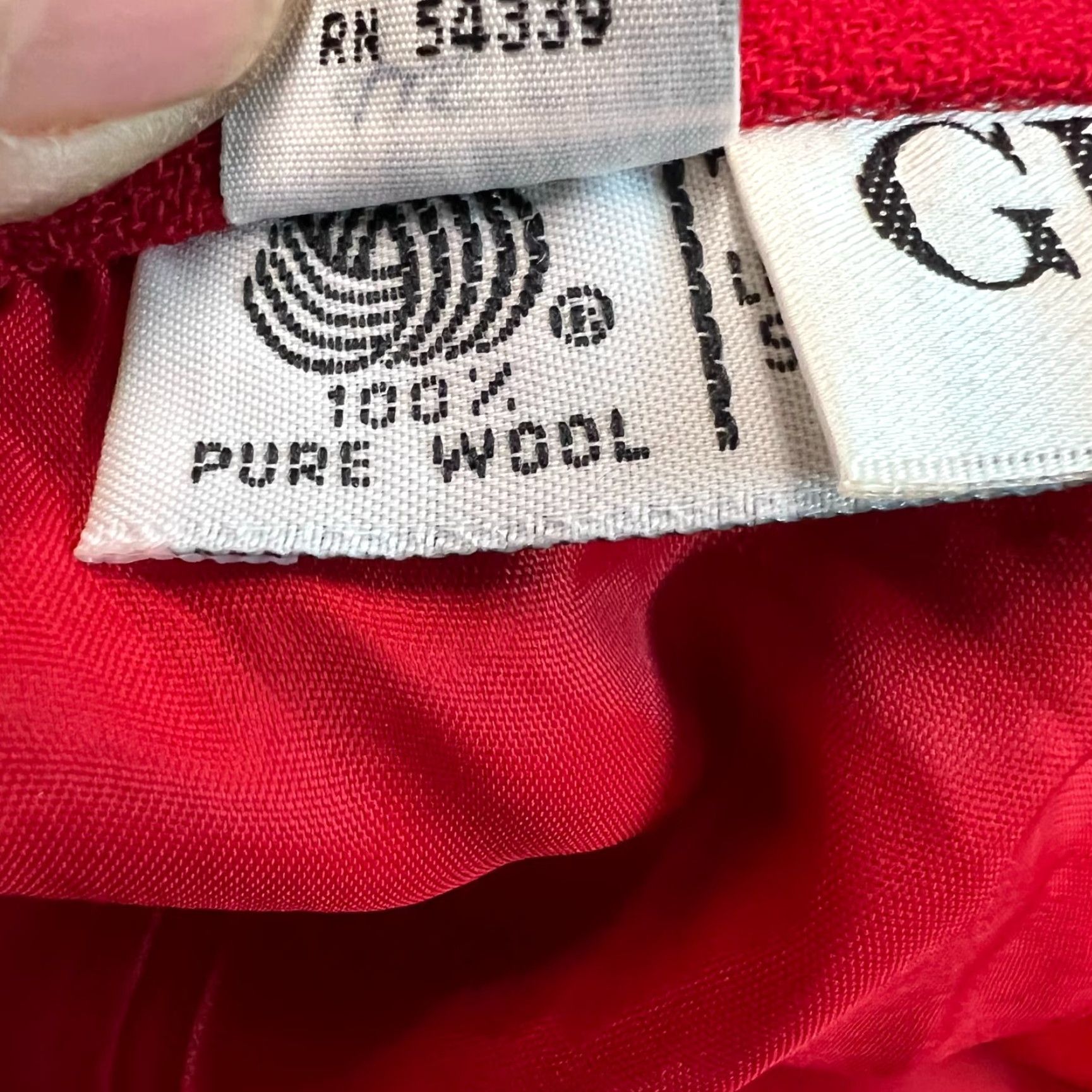 Vintage VTG Gianni Wool Skirt Women's Size 8 Red Zip Button Closure Knee Length A-Line Lined Chambray 100% Wool Vintage USA Gianni Skirt Womens 8 Red Size 30" / US 8 / IT 44 - 7 Thumbnail