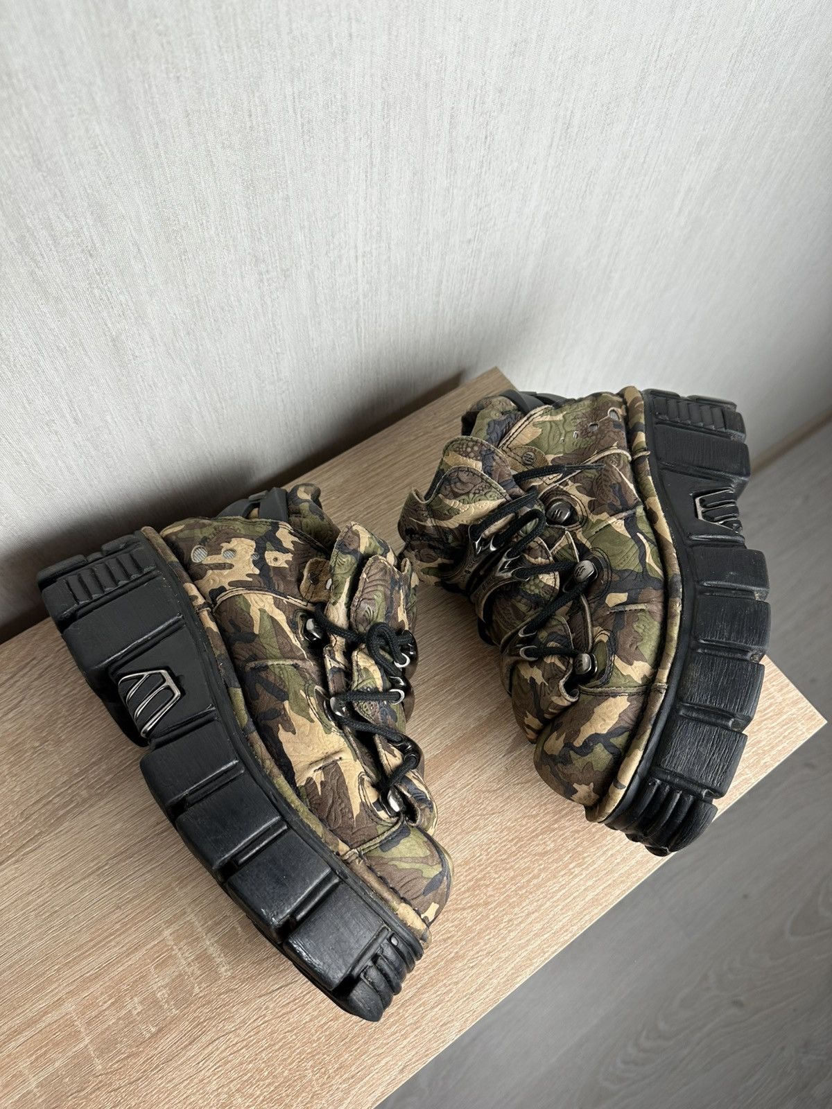 New Rock New Rock Camo Platform Boots - Rare Size US 9 / IT 39 - 6 Thumbnail