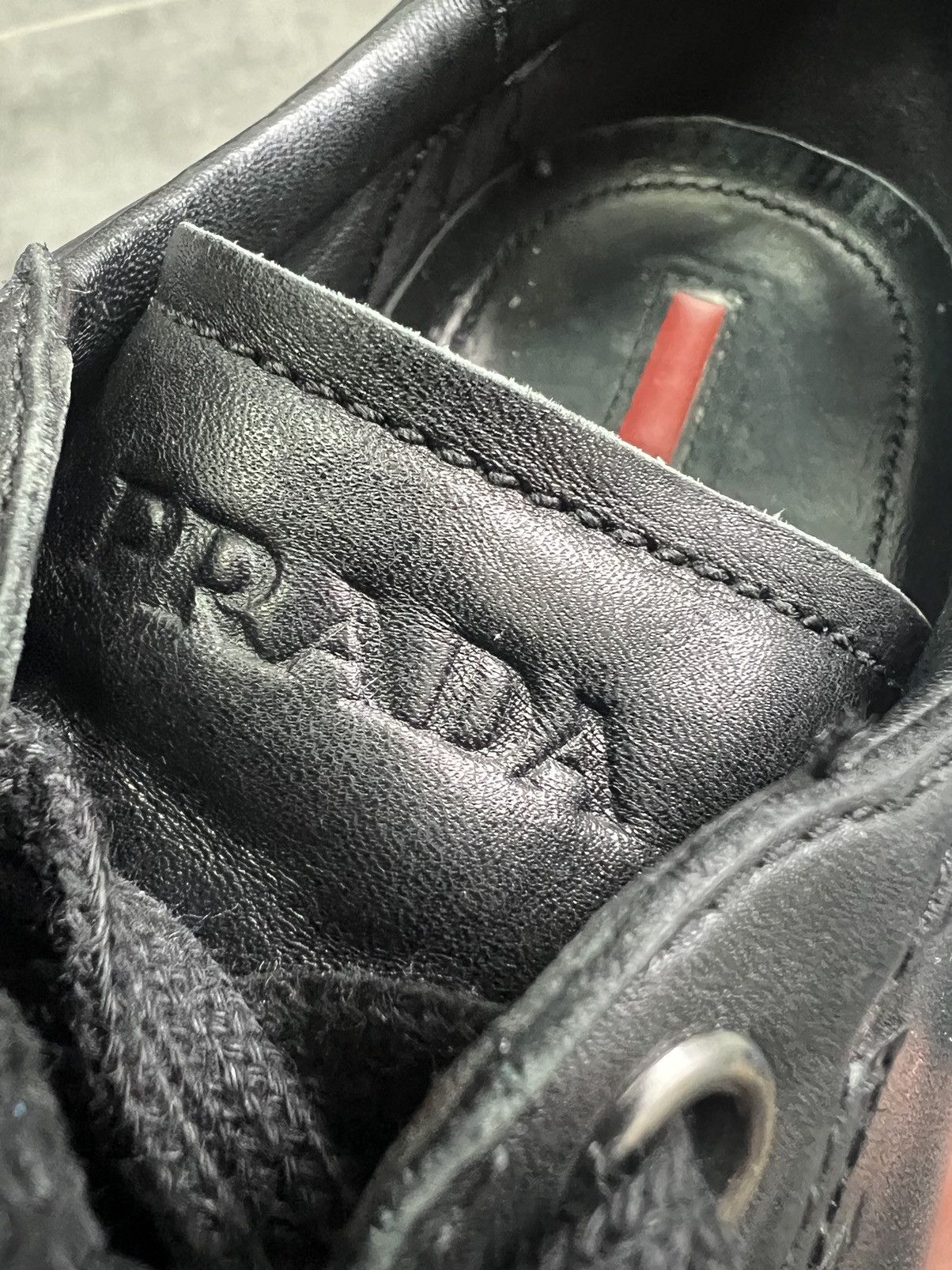Prada × Vintage PRADA Low Top Sneakers 8US Black Leather American Cup style Size US 8 / EU 41 - 5 Thumbnail