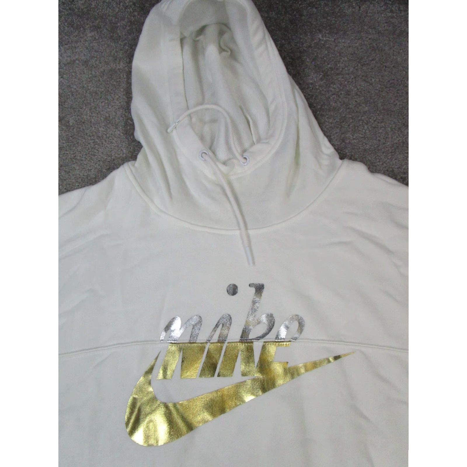 Nike Nike Hoodie Womens XL White Cropped Cotton Pullover Crew Neck Fleece Pullover Activewear Nike Womens XL White Cropped Hoodie Size XL / US 12-14 / IT 48-50 - 2 Thumbnail
