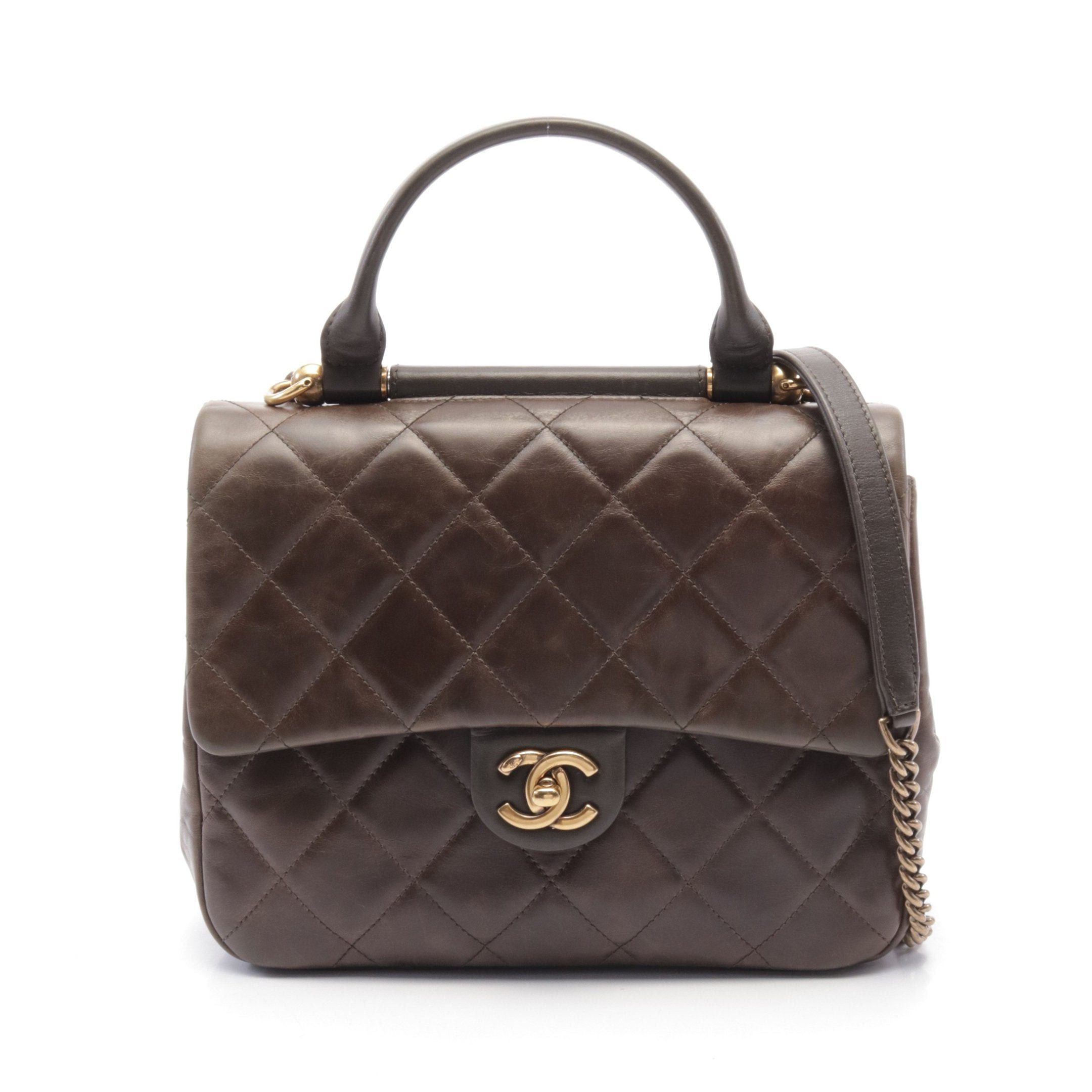 Chanel Chanel Matelasse Chain Shoulder Bag Leather Brown Gold Hardware Size ONE SIZE - 1 Thumbnail