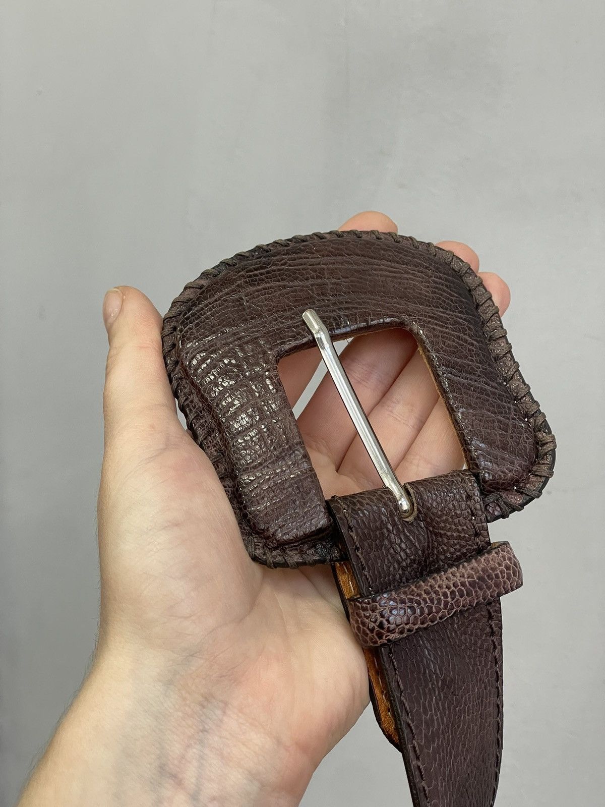 14th Addiction Rare 14th addiction ostrich leather reptiles house belt Size ONE SIZE - 2 Thumbnail
