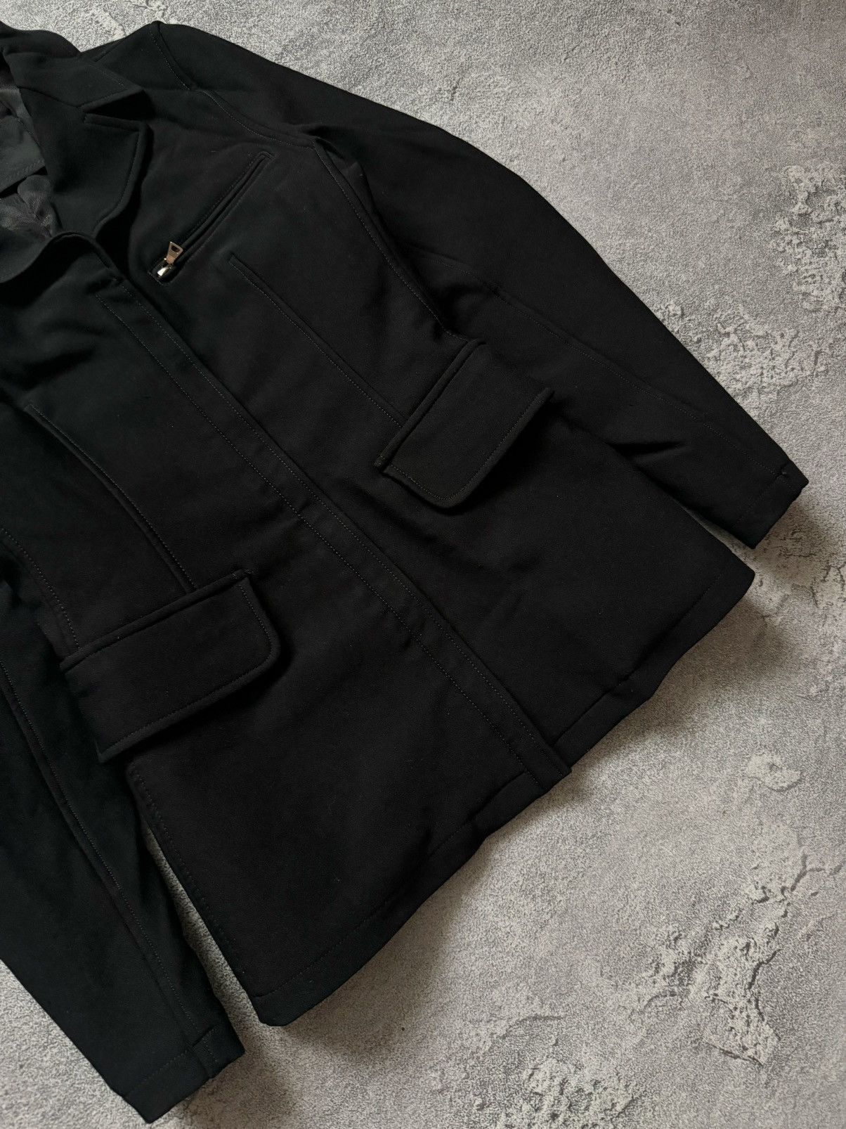 Designer × Prada Prada Milano M black zip cropped coat jacket blazer Wmns Size M / US 6-8 / IT 42-44 - 3 Thumbnail
