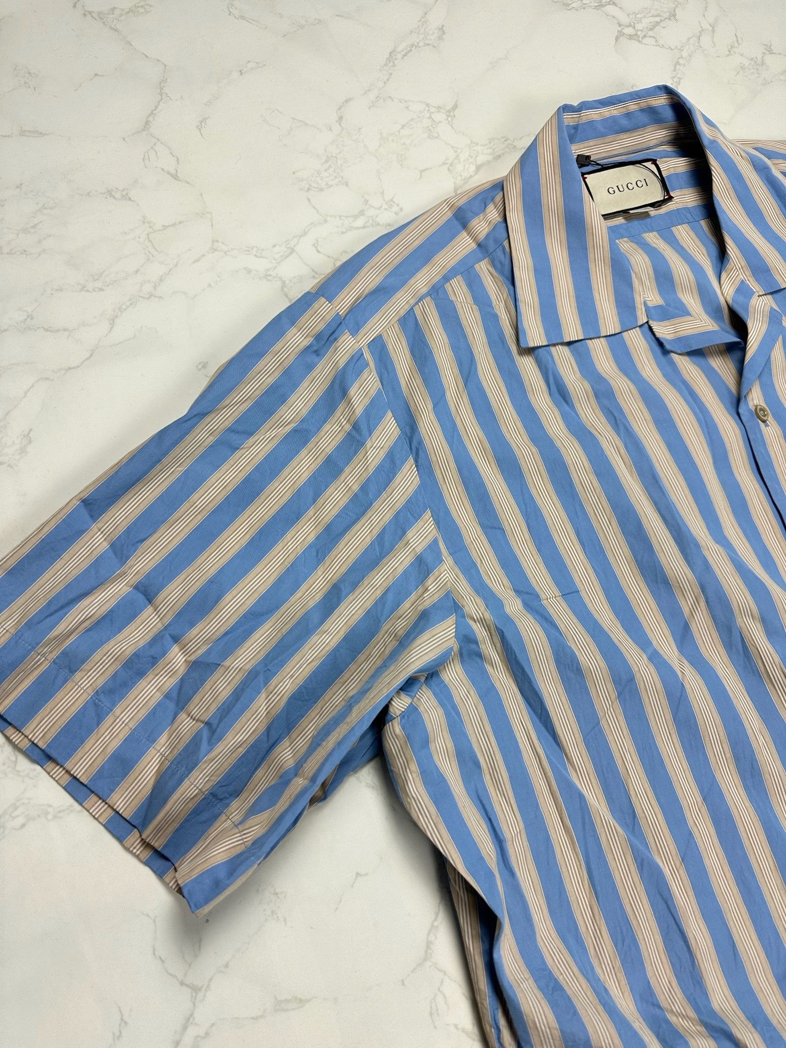 Gucci Gucci Big Bowling Striped Shirt Size US S / EU 44-46 / 1 - 7 Thumbnail