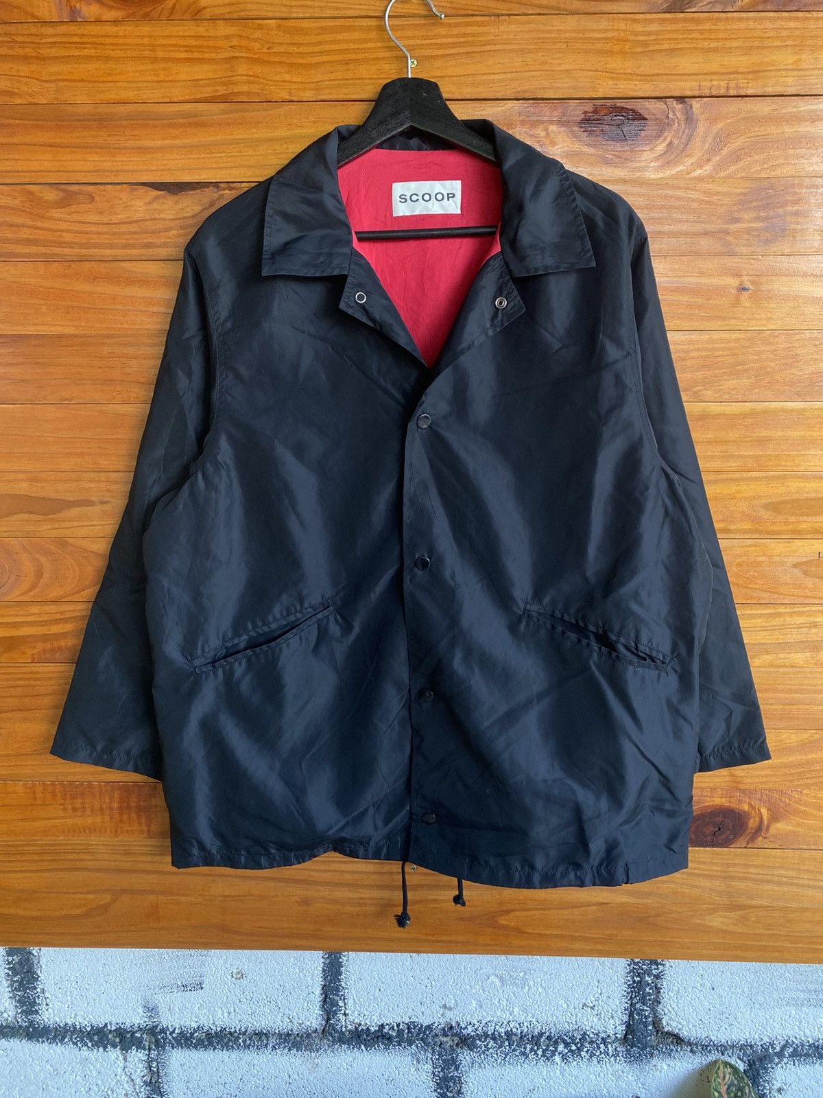 SCOOP Vintage Scoop Black Nylon Coach Jacket with Crown Logo Size US M / EU 48-50 / 2 - 9 Thumbnail