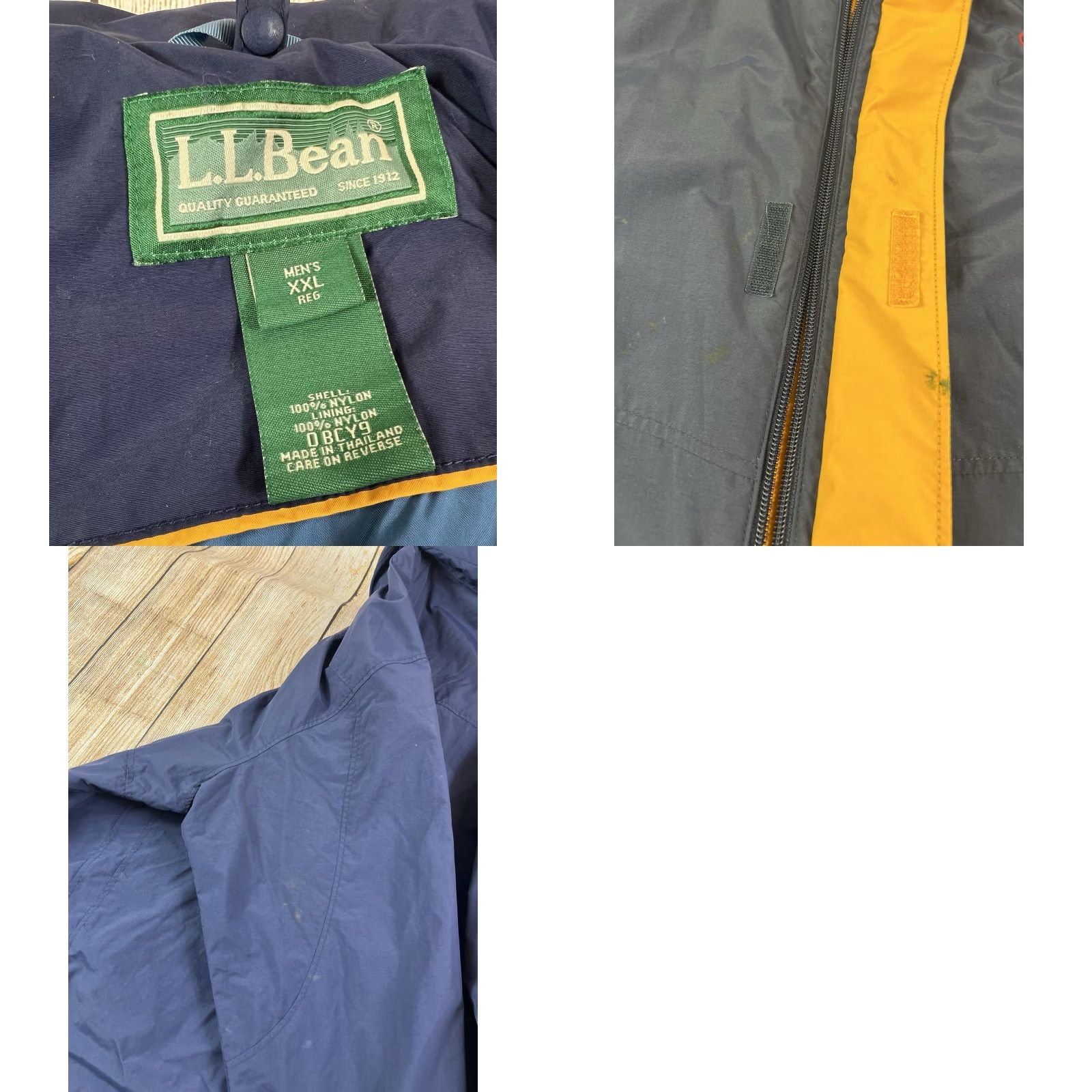 Vintage Mens L.L. Bean Jacket 2XL Blue Nylon Lined Full Zip Hooded Windbreaker Pockets Kienstra Logo Size US XXL / EU 58 / 5 - 8 Thumbnail