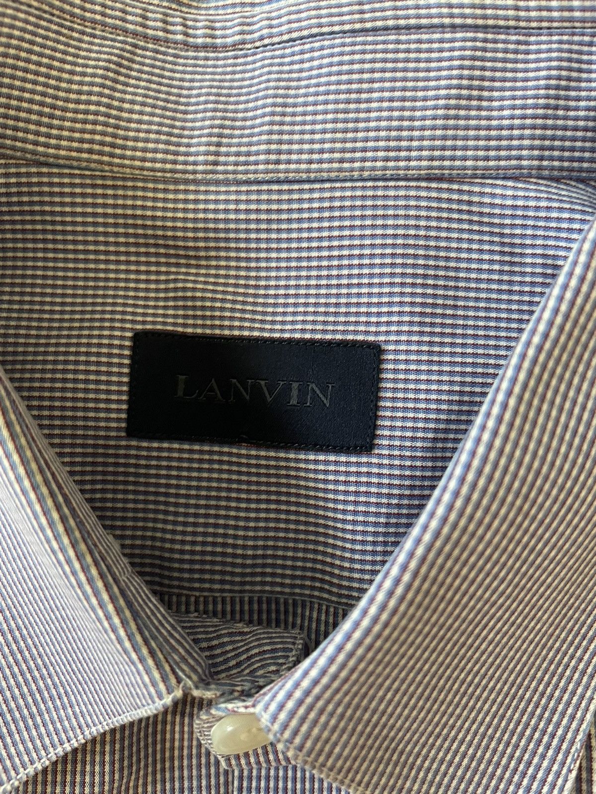 Lanvin Micro Check Shirt with Raw Seam Detail Size US L / EU 52-54 / 3 - 6 Thumbnail