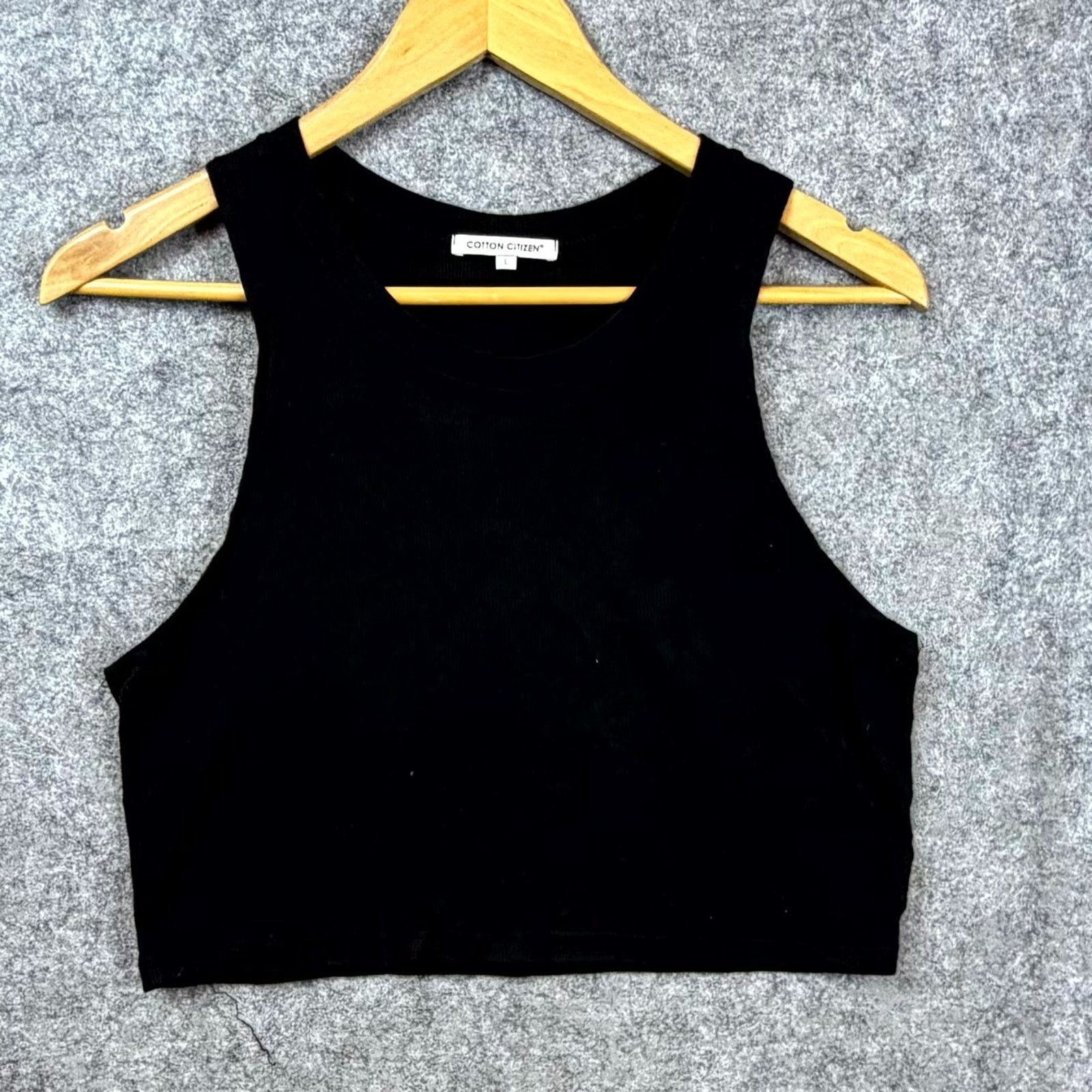 COTTONCITIZEN Cotton Citizen Verona Cropped Tank Top Womens Large Black Size L / US 10 / IT 46 - 1 Thumbnail