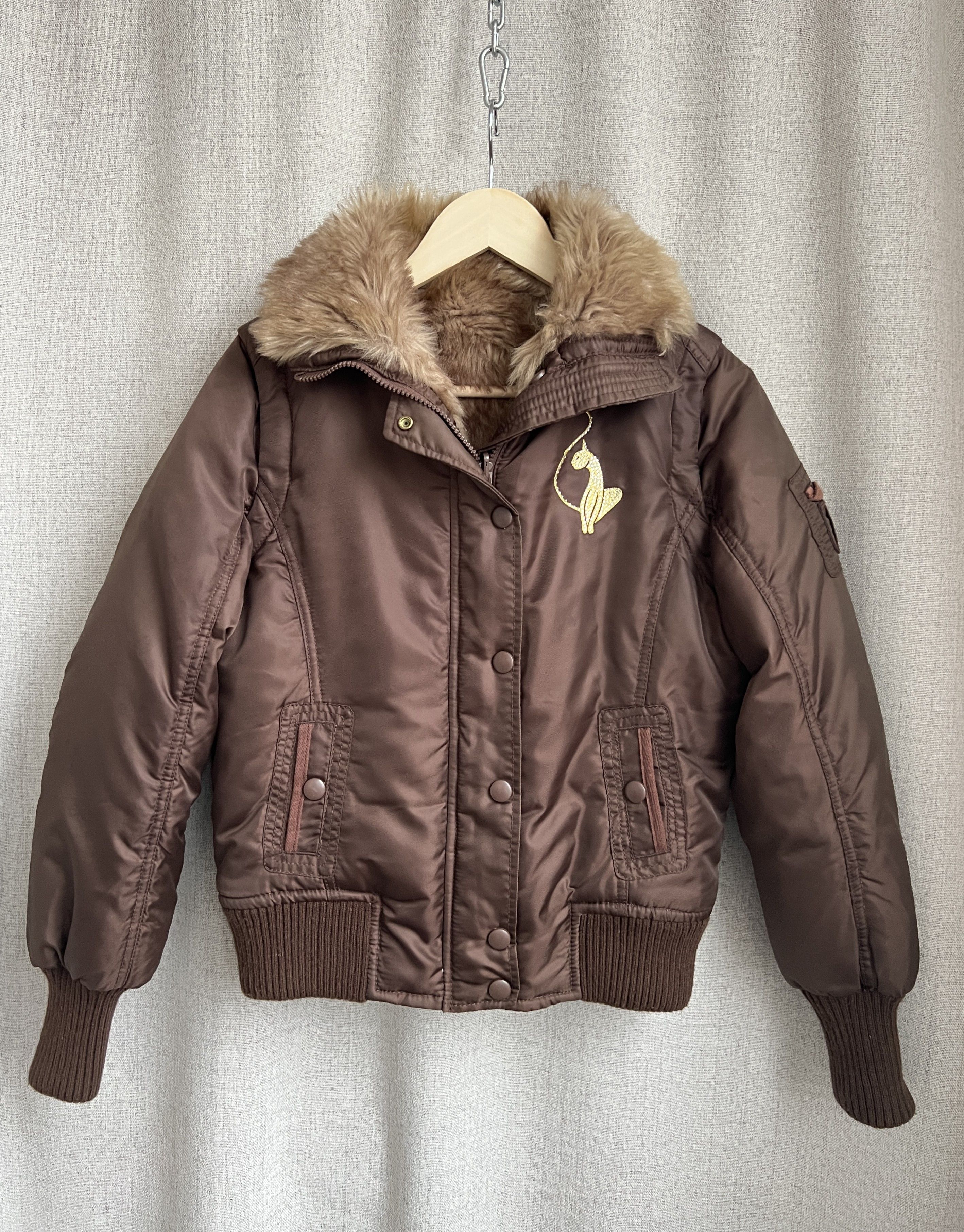 Hysteric Glamour Y2K Style Baby Phat Faux Fur Short Bomber Down Jacket Size S / US 4 / IT 40 - 4 Thumbnail
