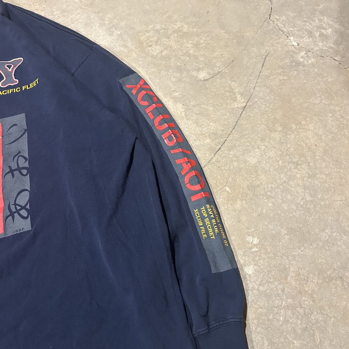 Southpole × Vintage Vintage Y2K XClub US Navy Baggy Longsleeve Tee Skater Hiphop Size US XXL / EU 58 / 5 - 4 Thumbnail