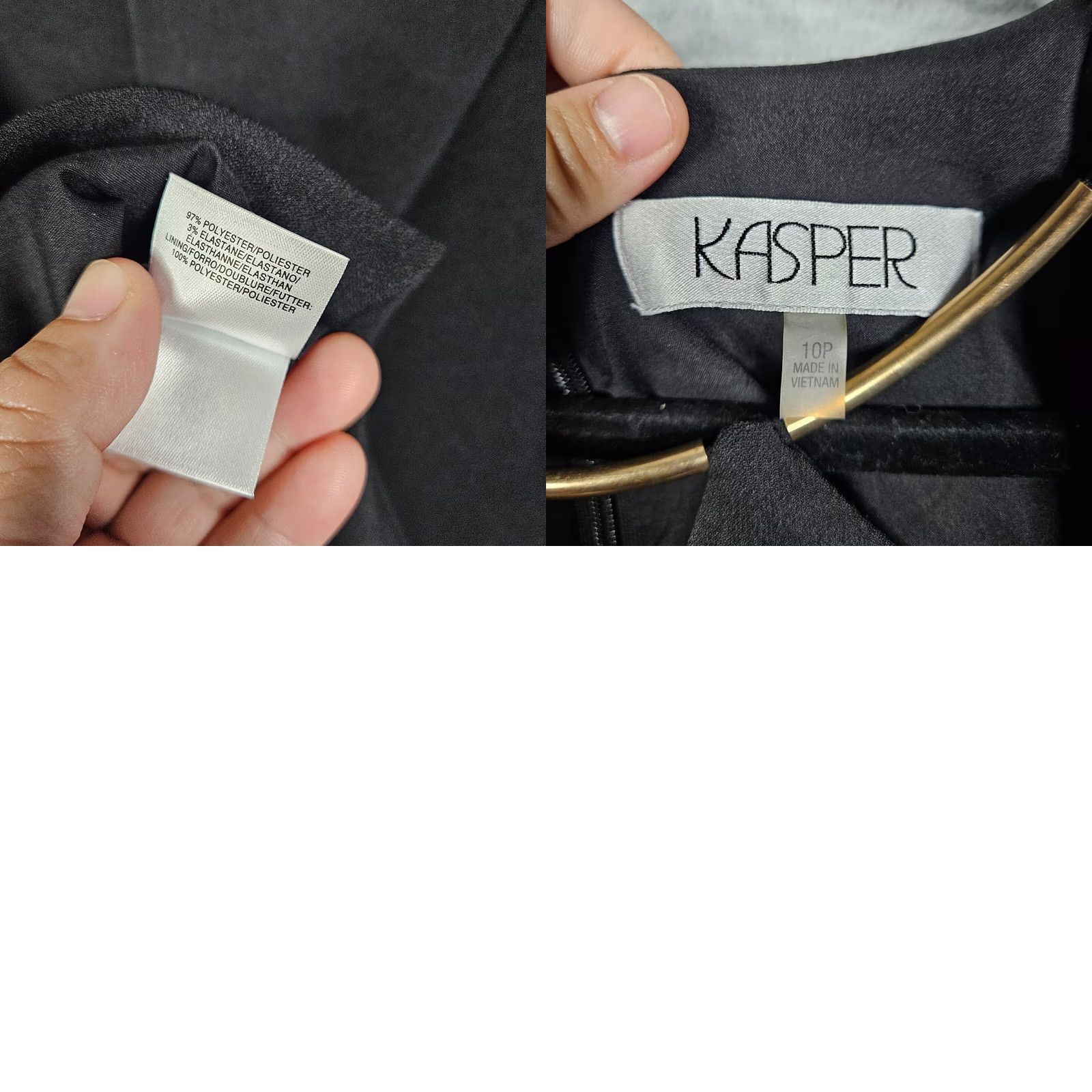 Kasper KASPER Women's Black Zip Closure Sleeveless Dress Size 10P NEW Size L / US 10 / IT 46 - 8 Thumbnail