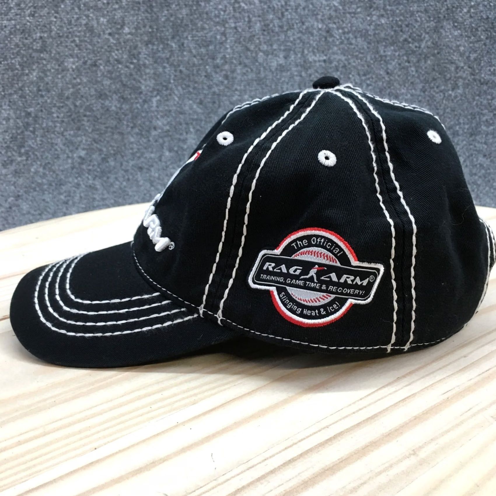 Garage Rag Arm Baseball Cap Hat Mens One Size Black Adjustable Embroidered Logo Size ONE SIZE - 4 Thumbnail
