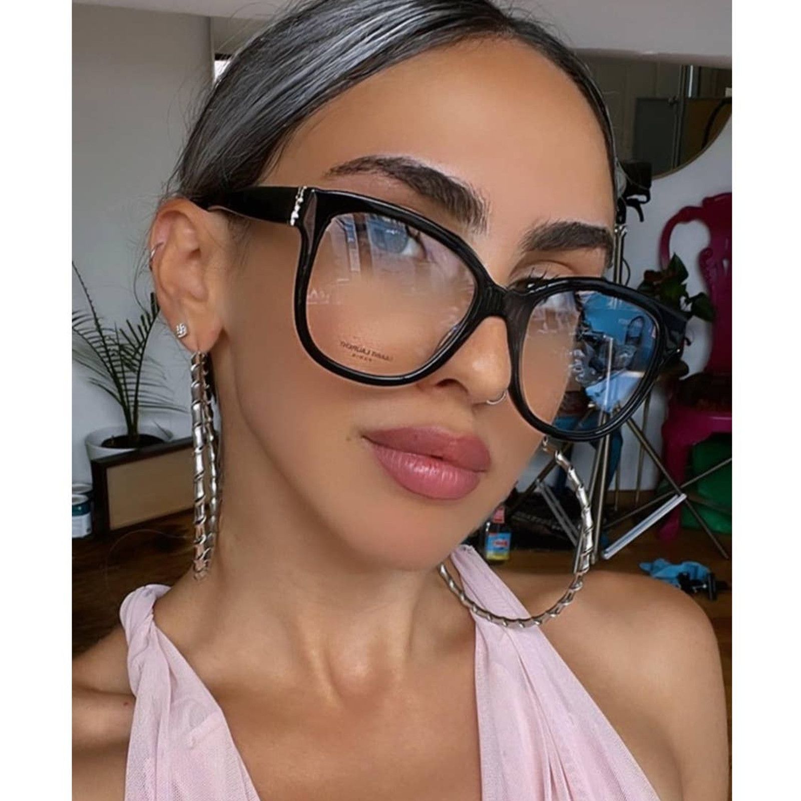 Saint Laurent Paris NEW Saint Laurent SLM97 Black Oversized Eyeglasses Frames Size ONE SIZE - 1 Thumbnail
